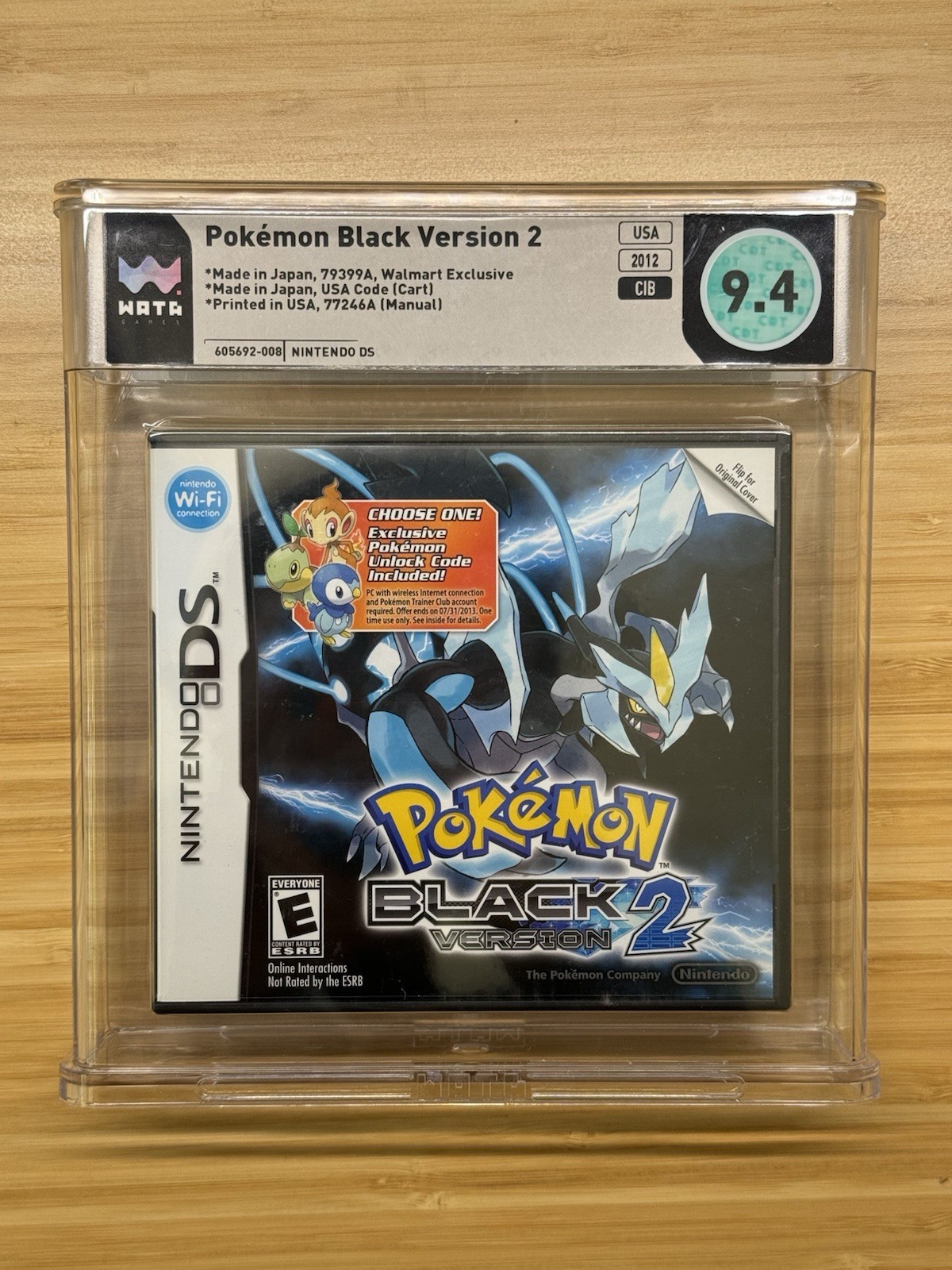 PSA WATA 9.4 Pokemon Black 2 Version Walmart Exclusive Nintendo DS Not VGA CGC