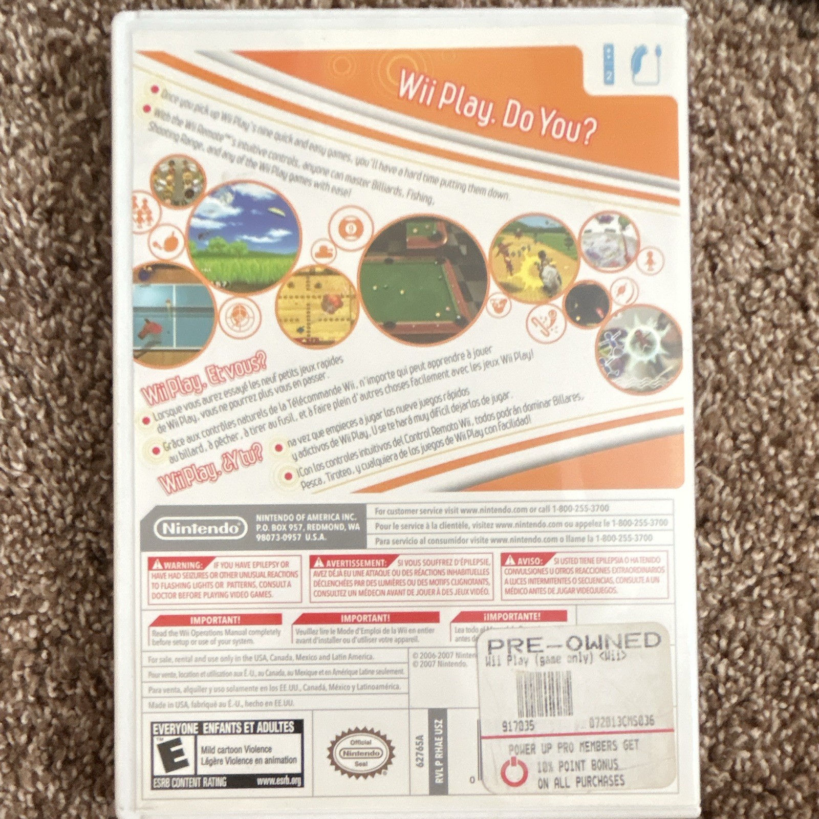 Nintendo Wii Play Multiplayer Party/Compilation E Everyone NTSC-U/C 2006 Wii