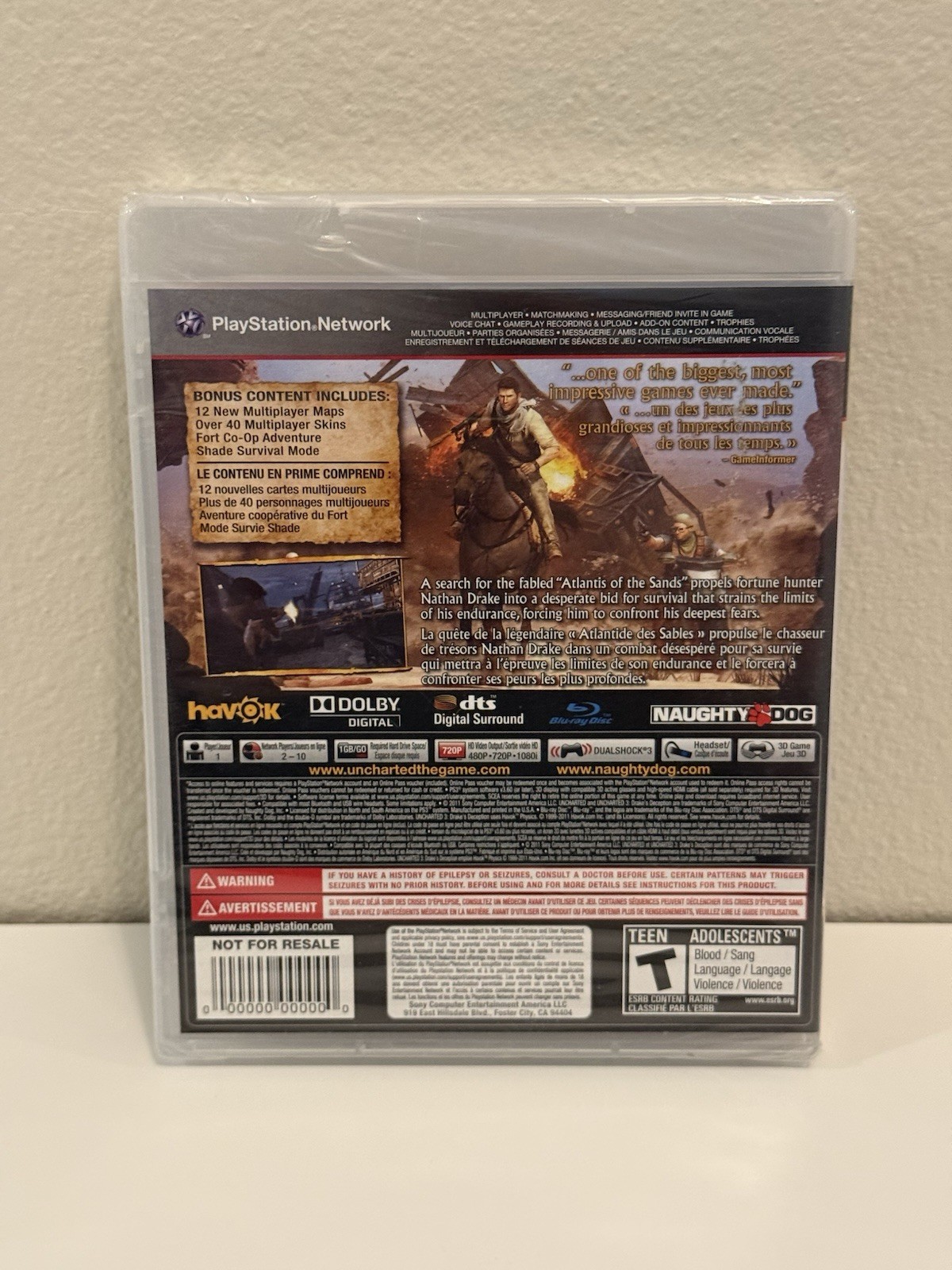 PS3 Uncharted 3 GOTY Game Factory Sealed Clean CIB Naughty Dog Adventure