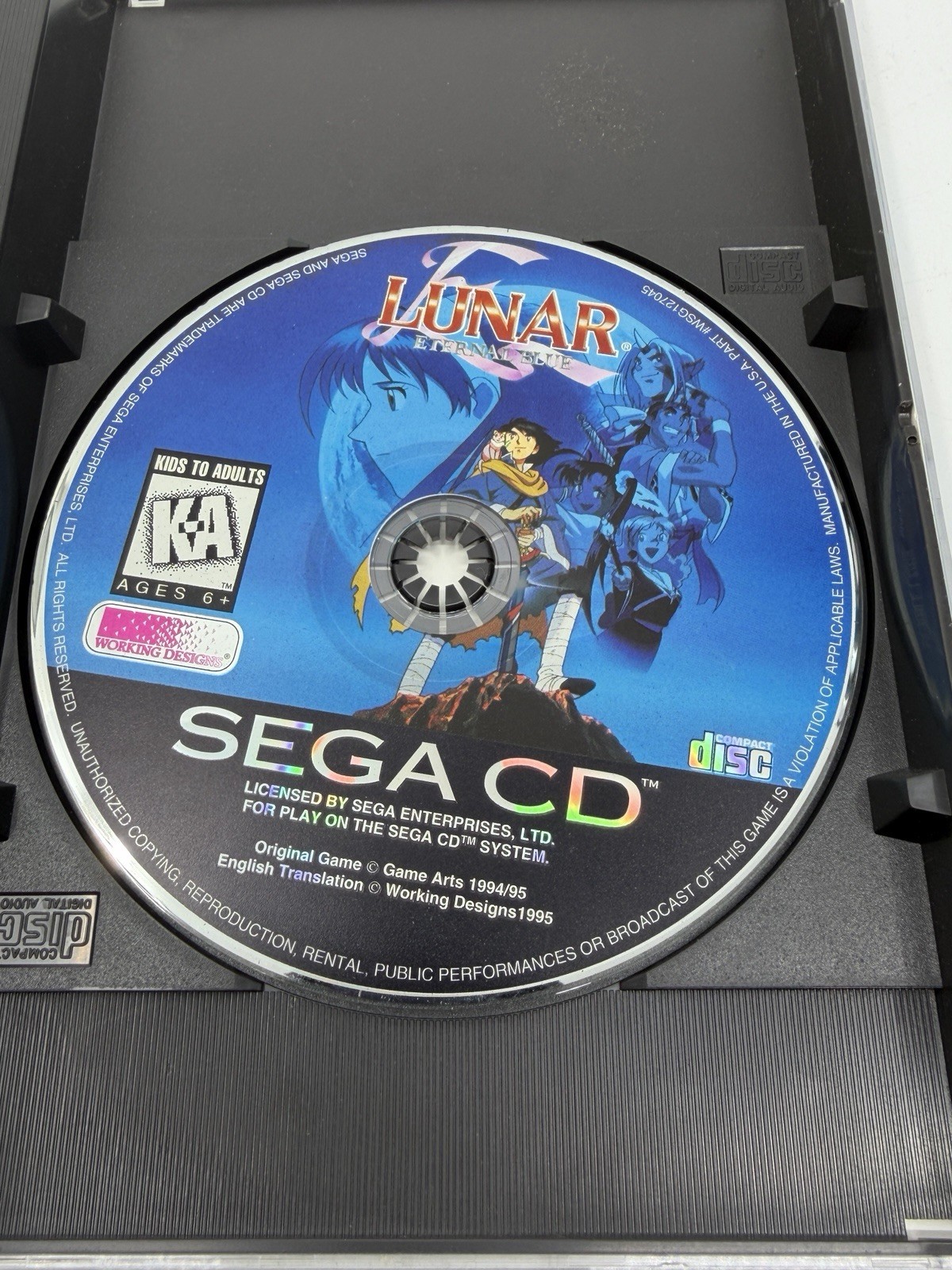 SEGA Lunar: Eternal Blue Sega CD JRPG Role Playing Game NTSC-U/C w/ Manual