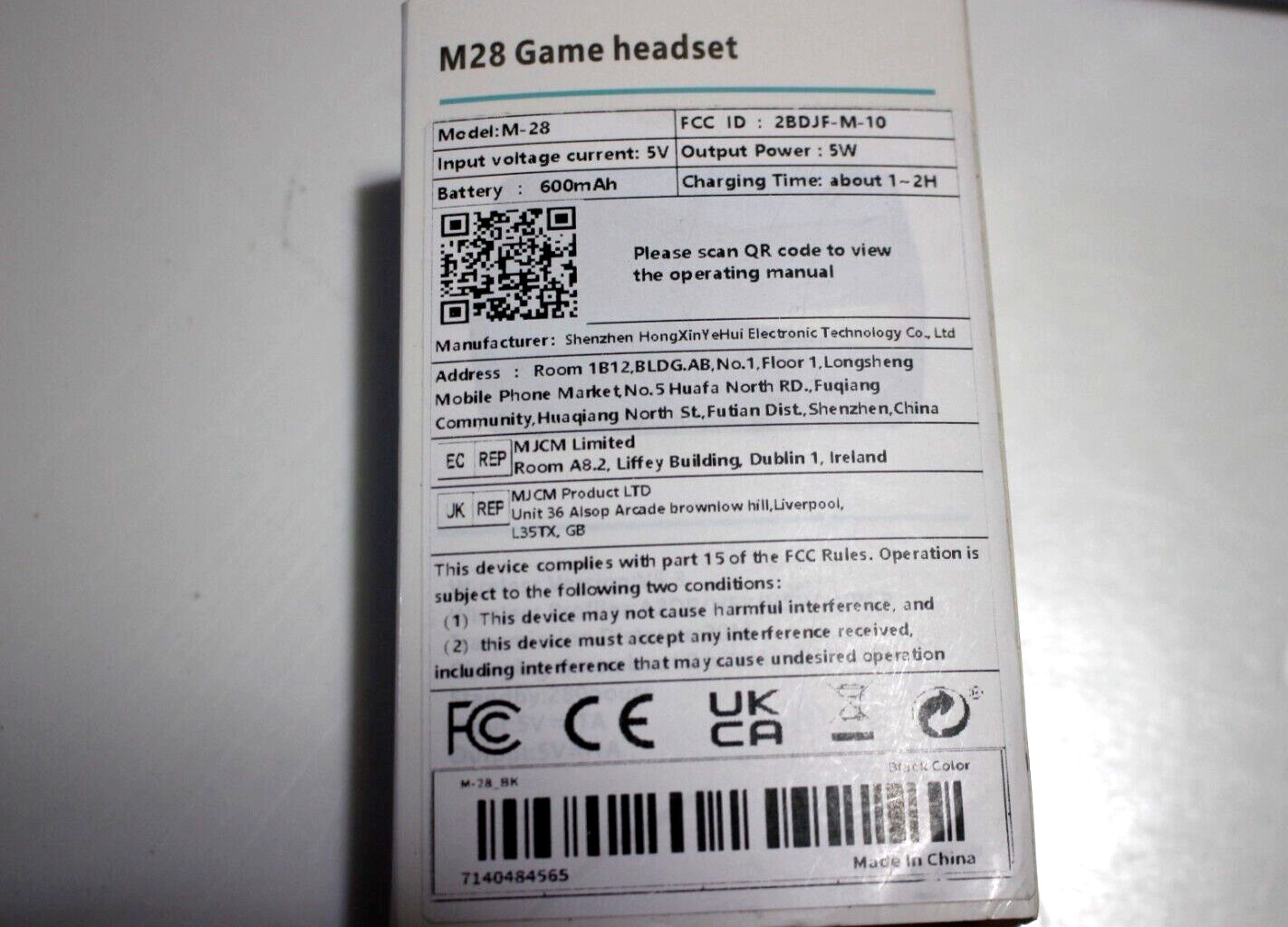 DAMIX M28 GAME HEADSET 2 POWERFUL MODES 5V 5W BLUETOOTH 5.3