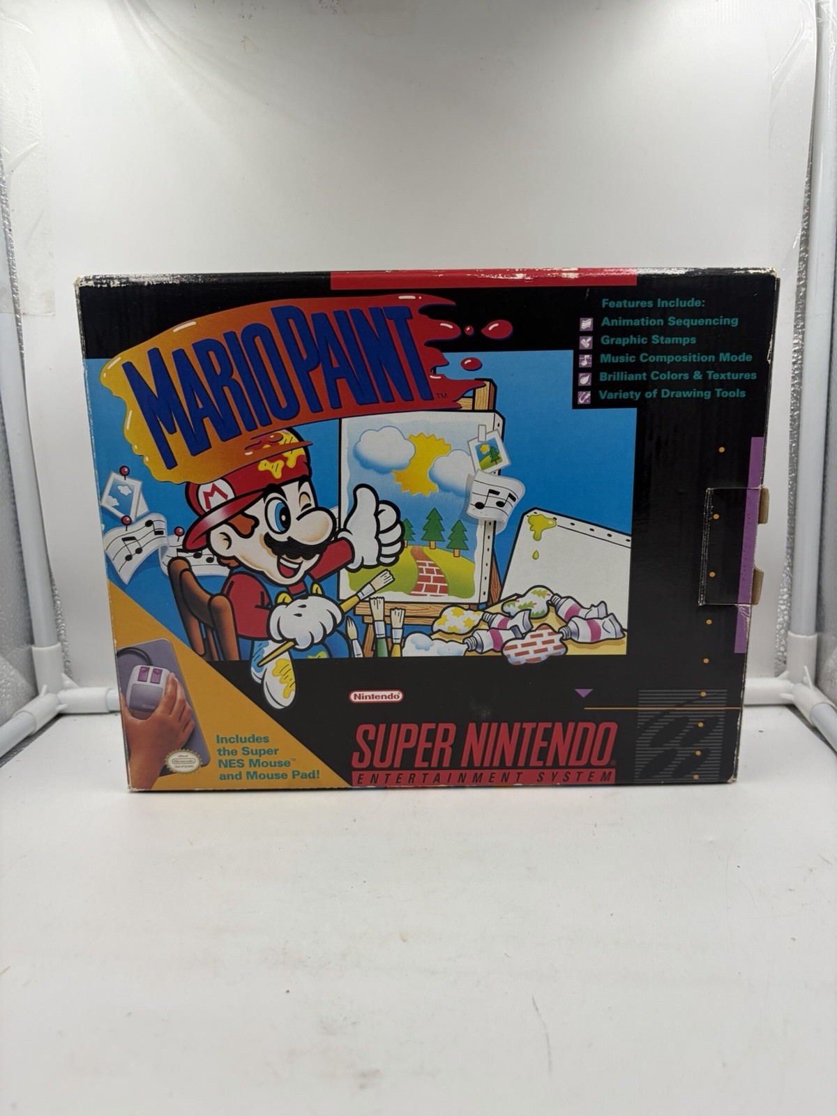 Vintage Original Authentic 1992 Super Nintendo SNES Mario Paint Box Foam Inserts