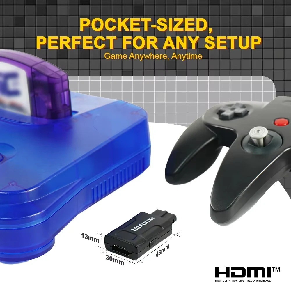 Bitfunx N64 HDMI Adapter 720P 1080P HD Converter Upscale N64 SNES SFC GameCube