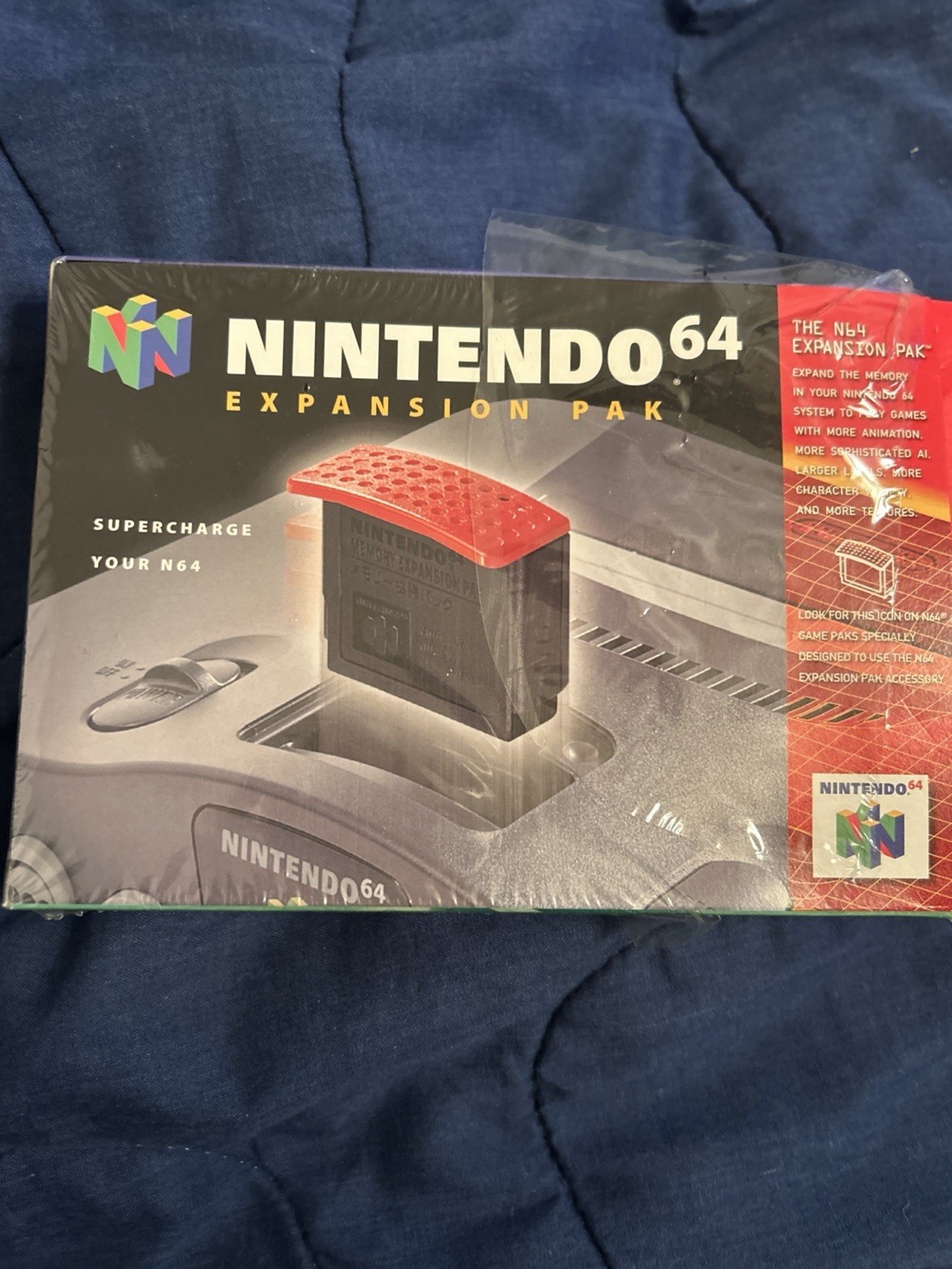 Nintendo 64 Expansion PAK Pack + Removal Tool Box Complete CIB N64 Plastic Wrap