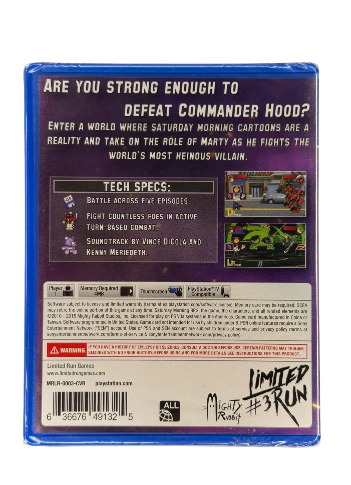 Saturday Morning RPG PS Vita Limited Run #3 Sealed Brand New LRG