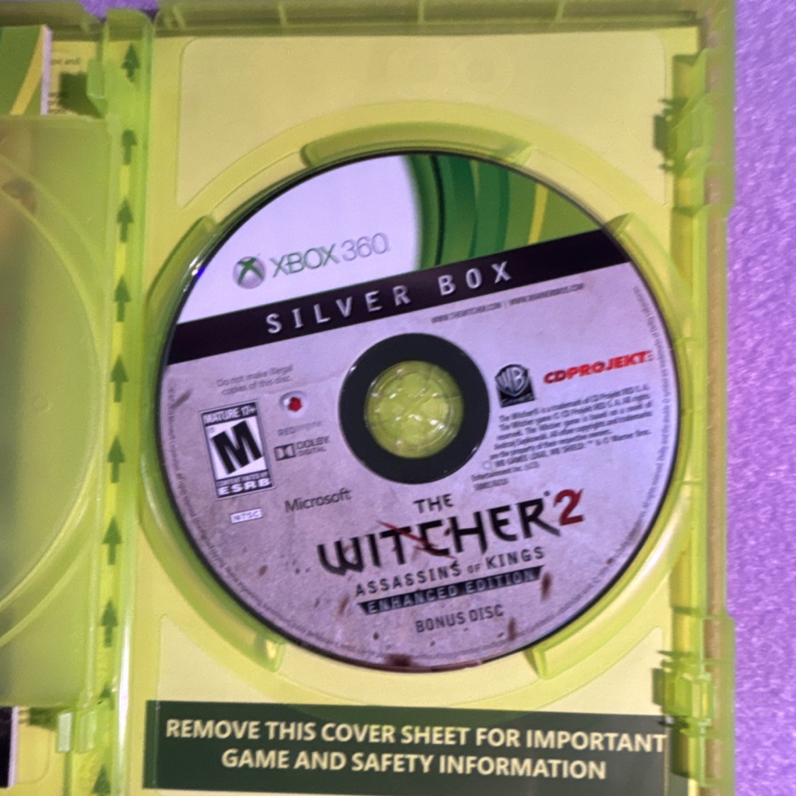 WB Games Witcher 2: Assassins of Kings Enhanced Xbox 360 NTSC-U/C Manual