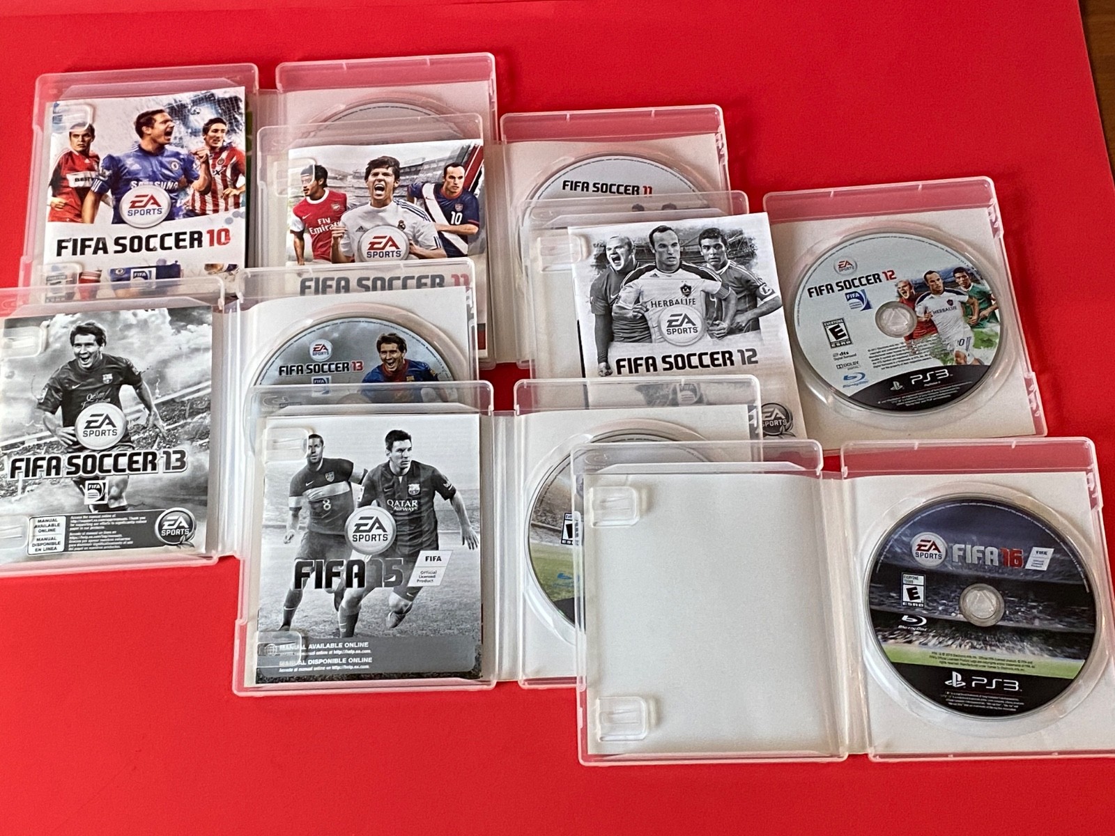 FIFA Soccer 10, 11, 12, 13, 15, 16 Sony PlayStation 3 PS3 Lot of 6 Tested Clean