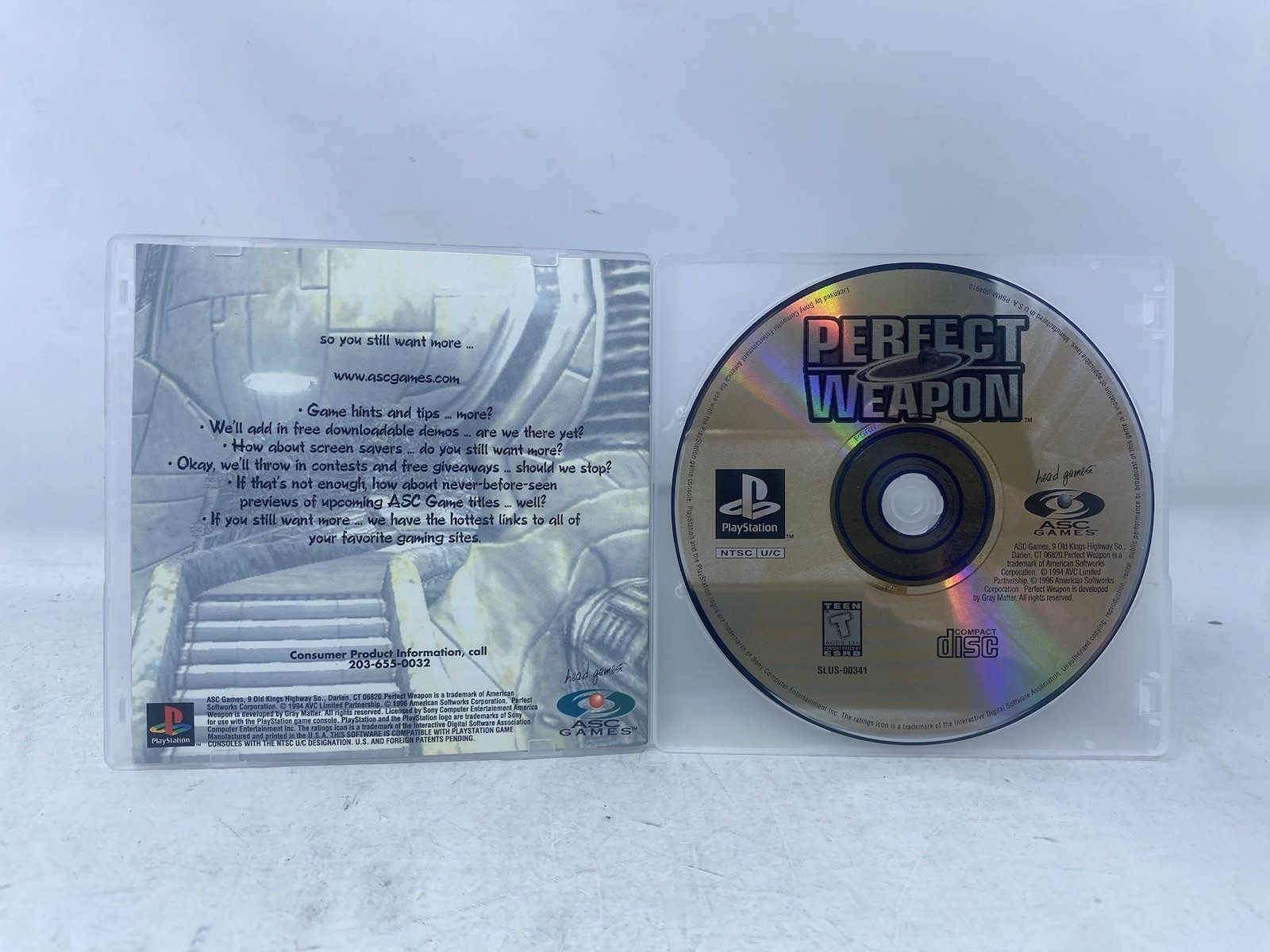 Perfect Weapon (Sony PlayStation 1, 1996) PS1 with Manual Tested