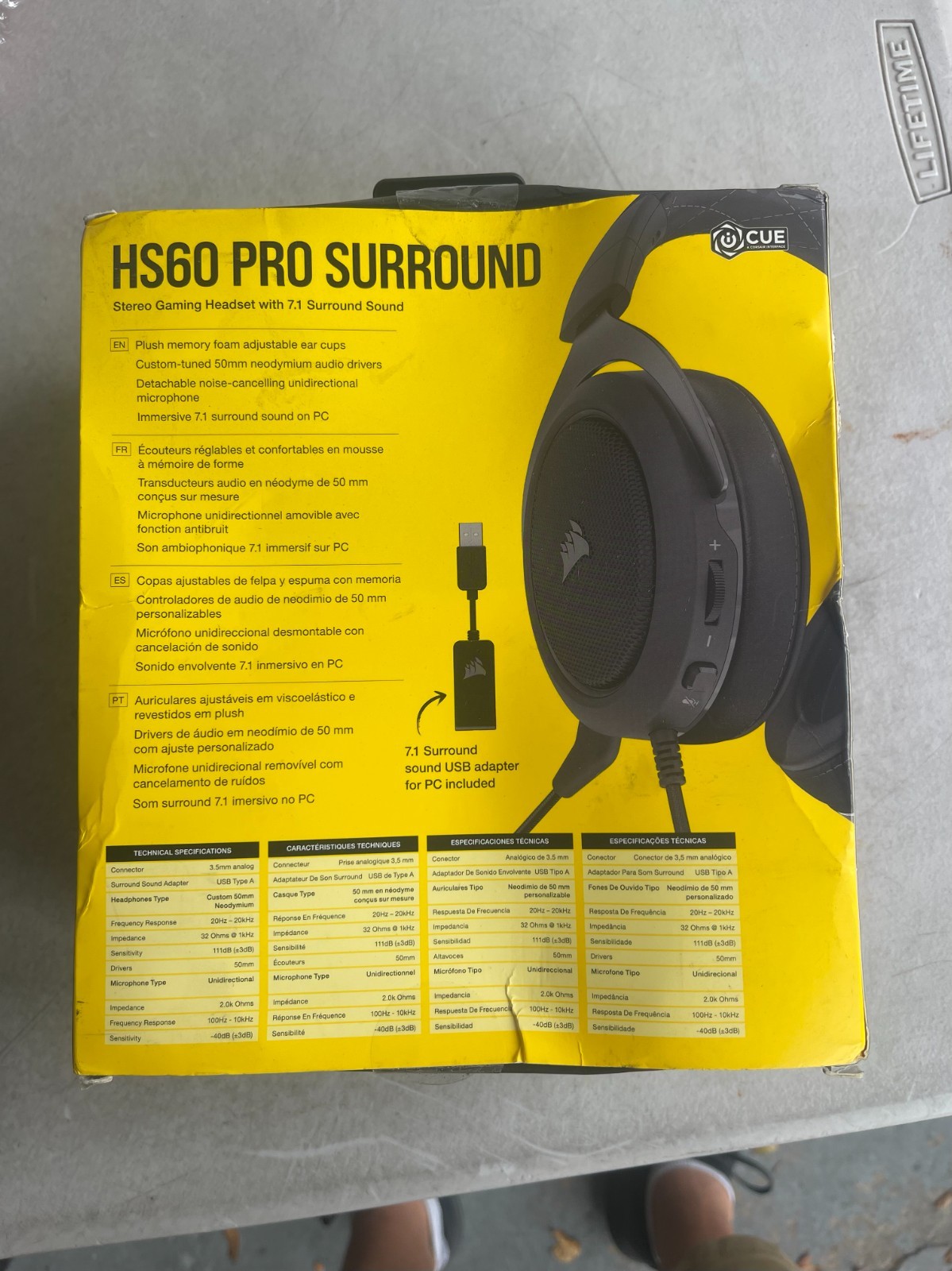 Corsair HS60 Pro Surround Stereo Gaming Headset 7.1 Black CA-9011213-NA New