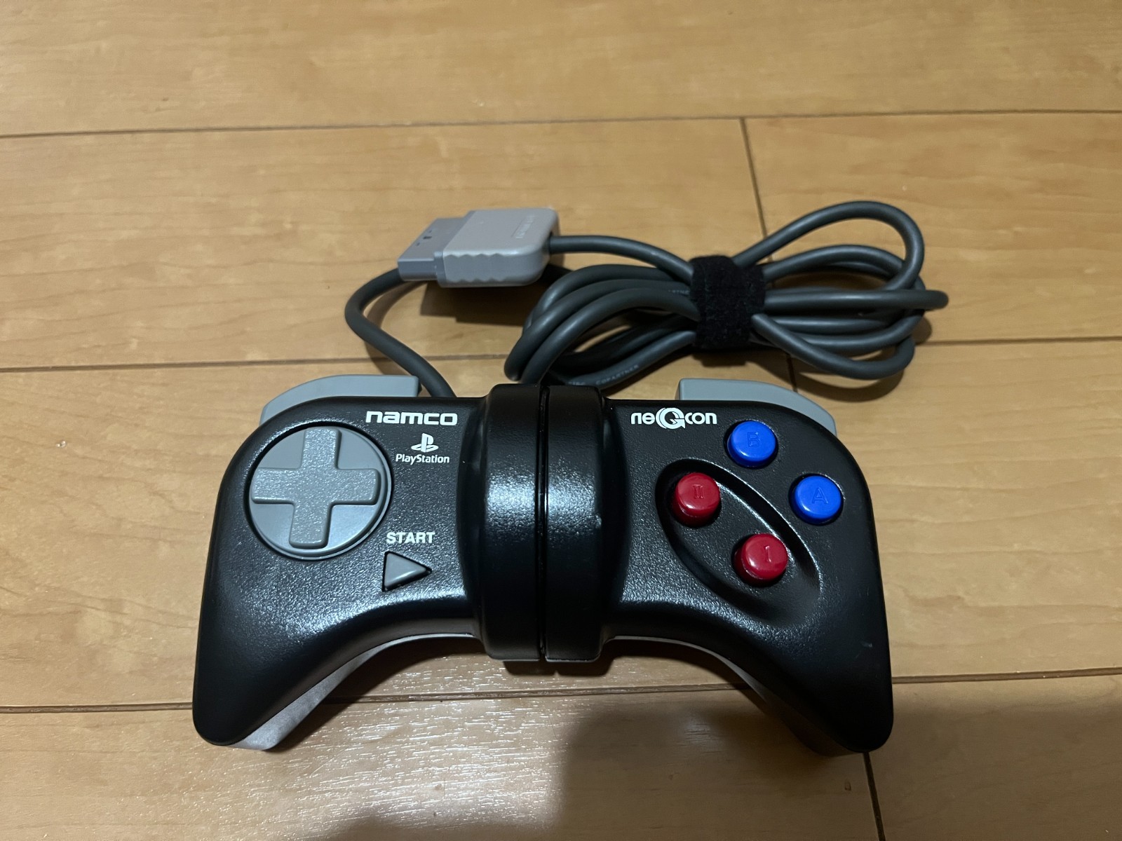 PS1 NEGCON BLACK Controller & BOX & Manual NAMCO PlayStation