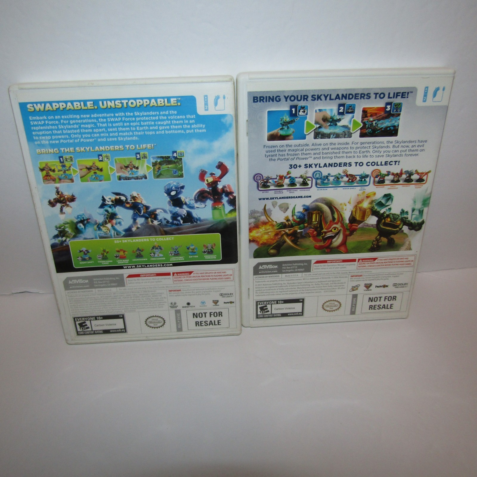 Skylanders Swap Force & Spyro’s Adventure Lot of 2 Nintendo Wii Games Acceptable