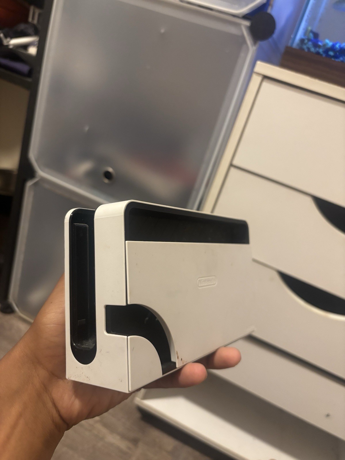 Nintendo Switch OLED Charging Dock Stand, Wired, White/Black Plastic