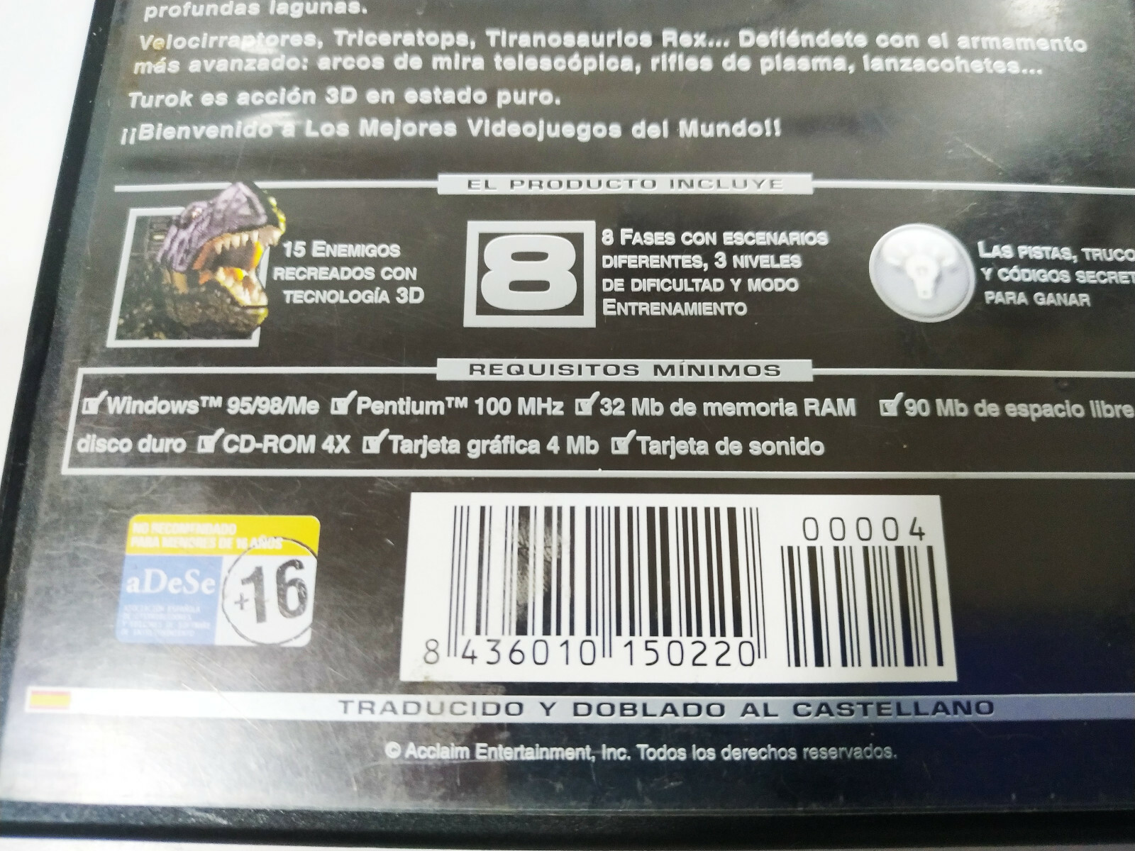 Turok dinosaur hunter MVM – PC CD-Rom Game Spain Edition