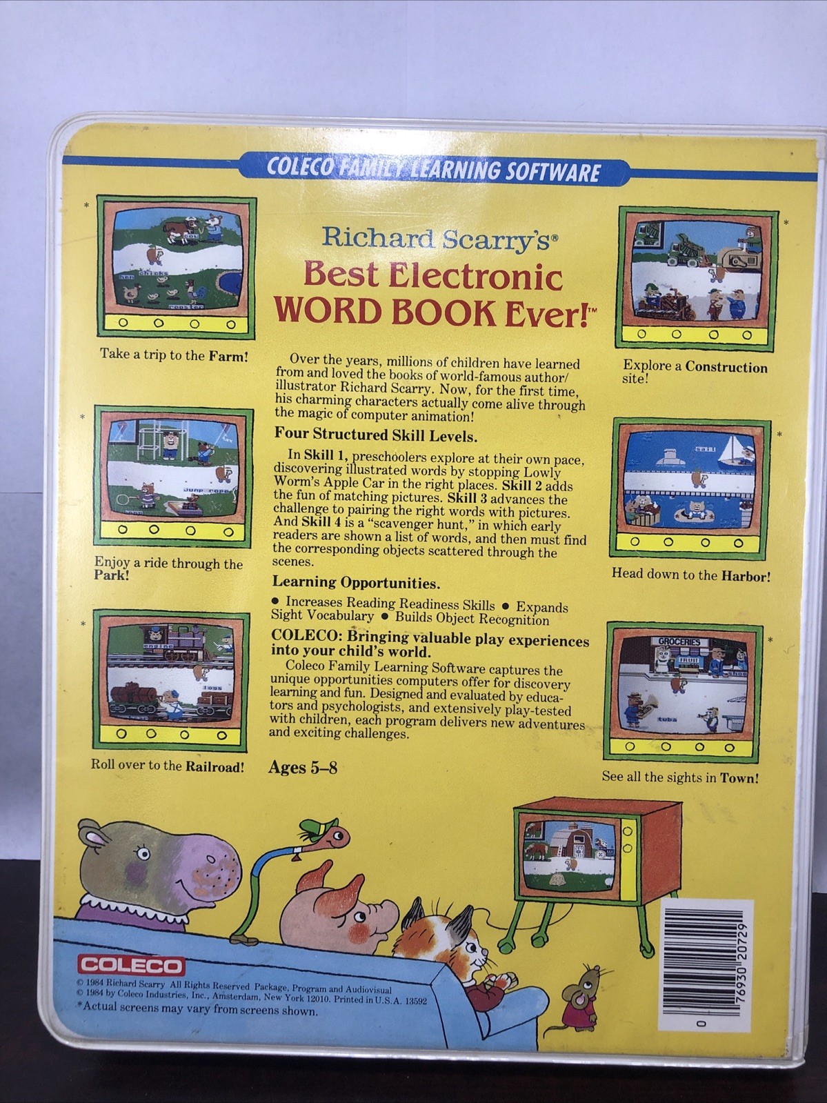 Richard Scarry’s Word Book Ever Adam Colecovision Vintage Rare With Manual