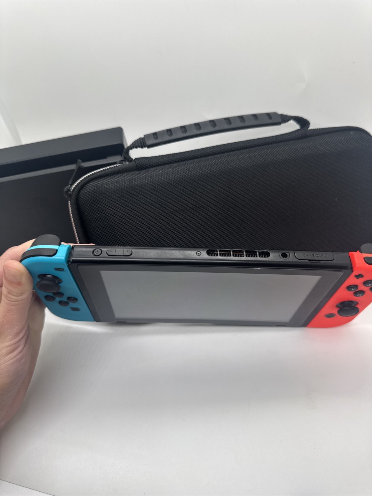 Nintendo Switch Console Neon Blue/Red Joy-Con Bundle w/ Dock NO HDMI