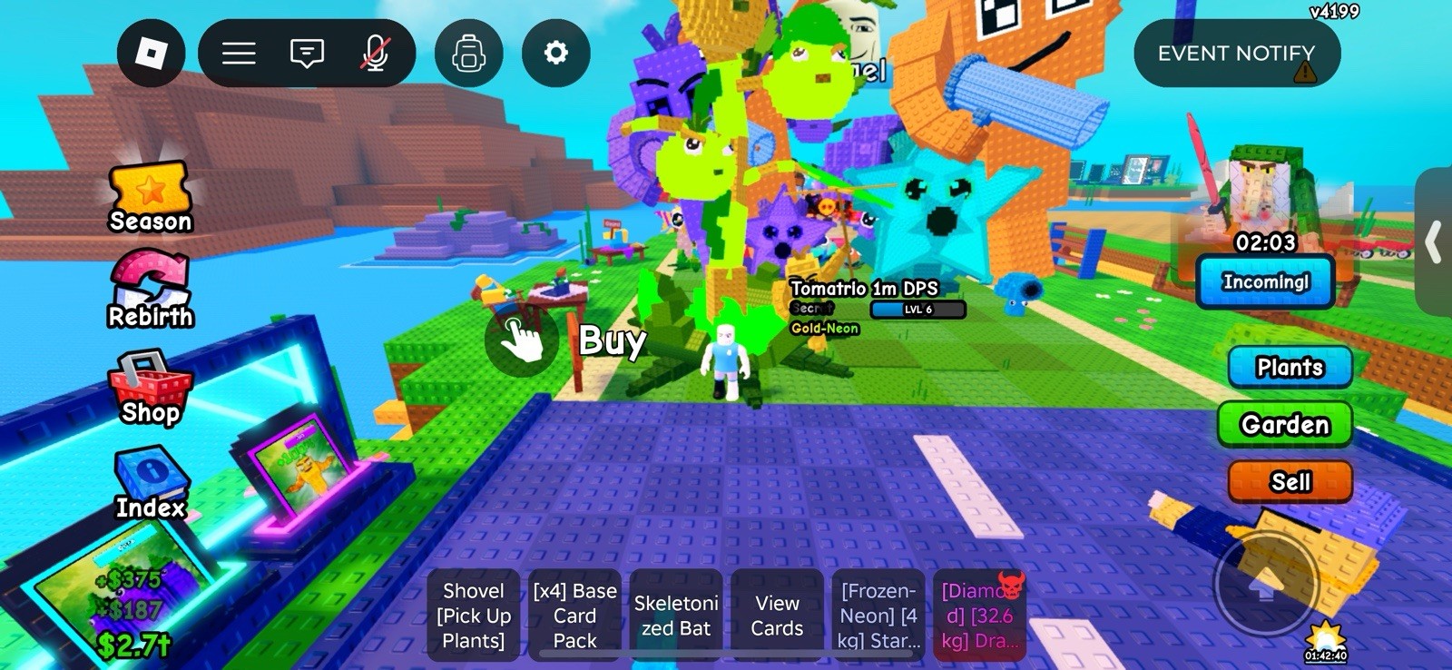Plants Vs Brainrots Gold-neon Tomatrio 10KG Lvl 6 1M Dps For Cheap And Fast 🚀