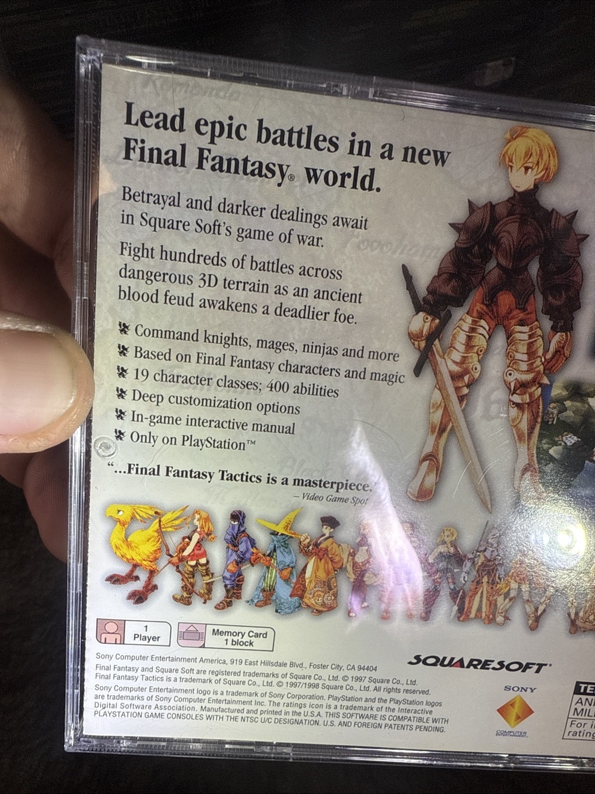 Final Fantasy Tactics PS1 PlayStation 1 Complete Manual Near MINT condition Disc