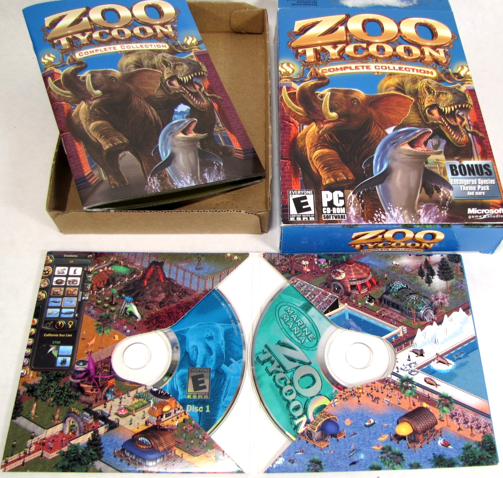 Zoo Tycoon: Complete Collection (PC, 2003) Complete In Big Box 2 Discs & Manual