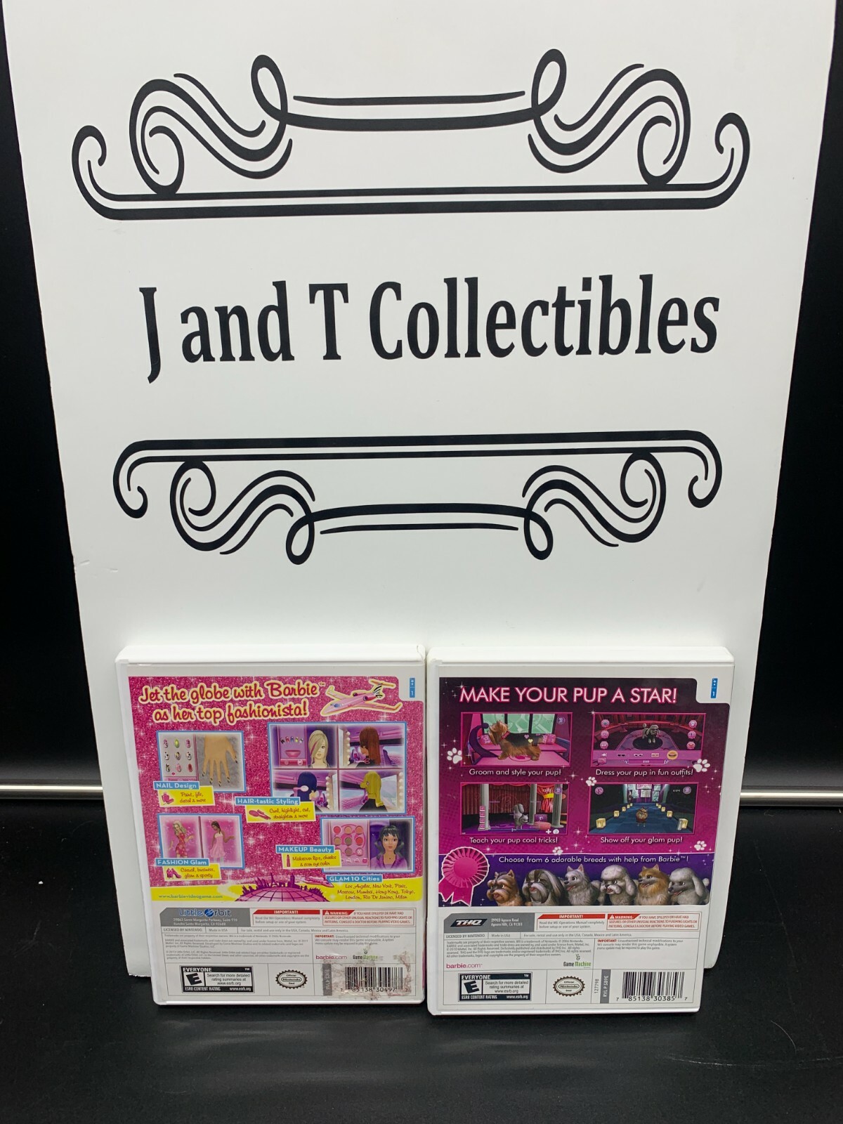 Nintendo Wii Barbie: Groom and Glam Pups & Barbie: Jet, Set & Style Bundle