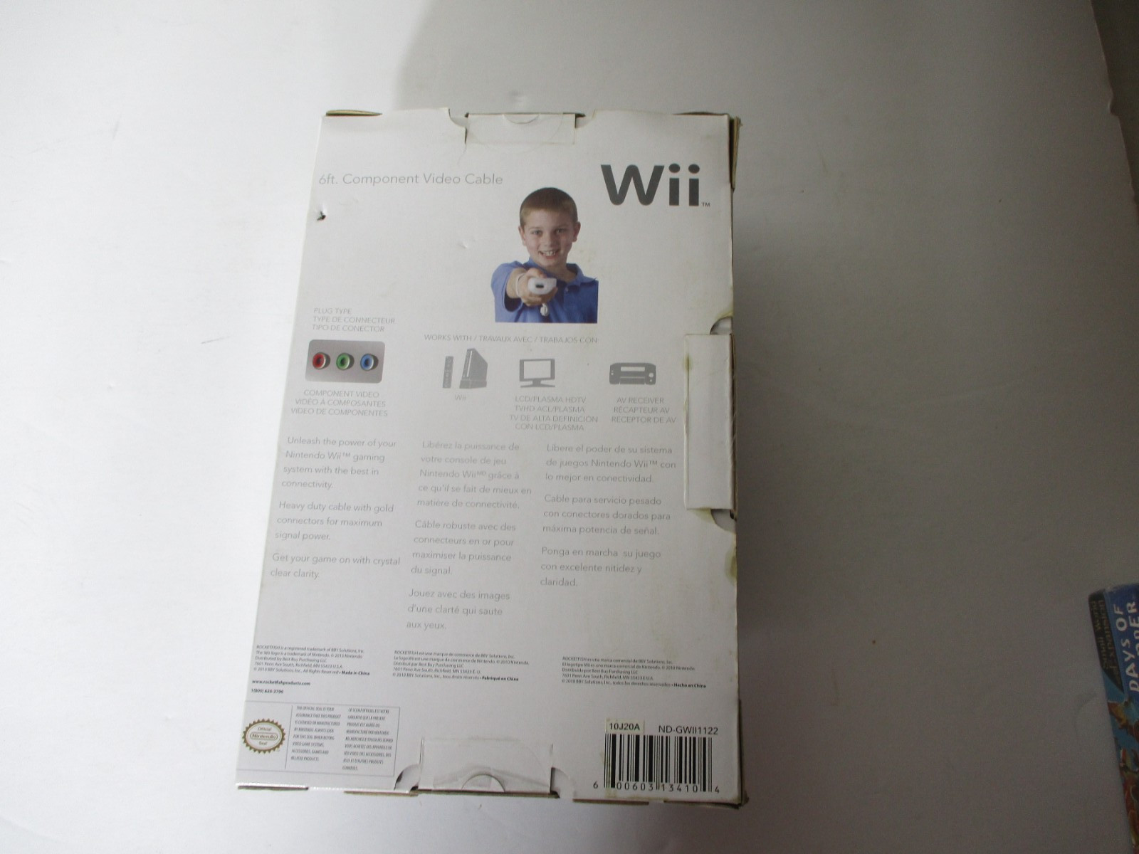 Nintendo Wii Rocketfish Gaming 6 ft. Component Video Cable Brand New