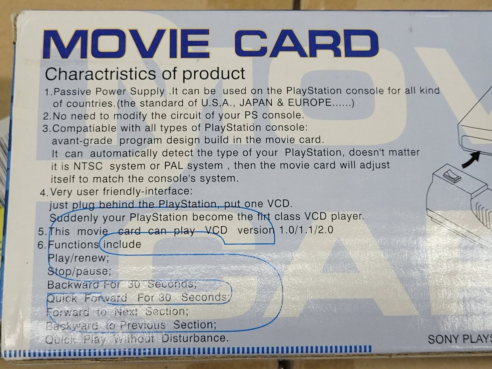 Movie Card (1996, Homas) Brand New Factory Boxed Playstation 1 Video-CD Player