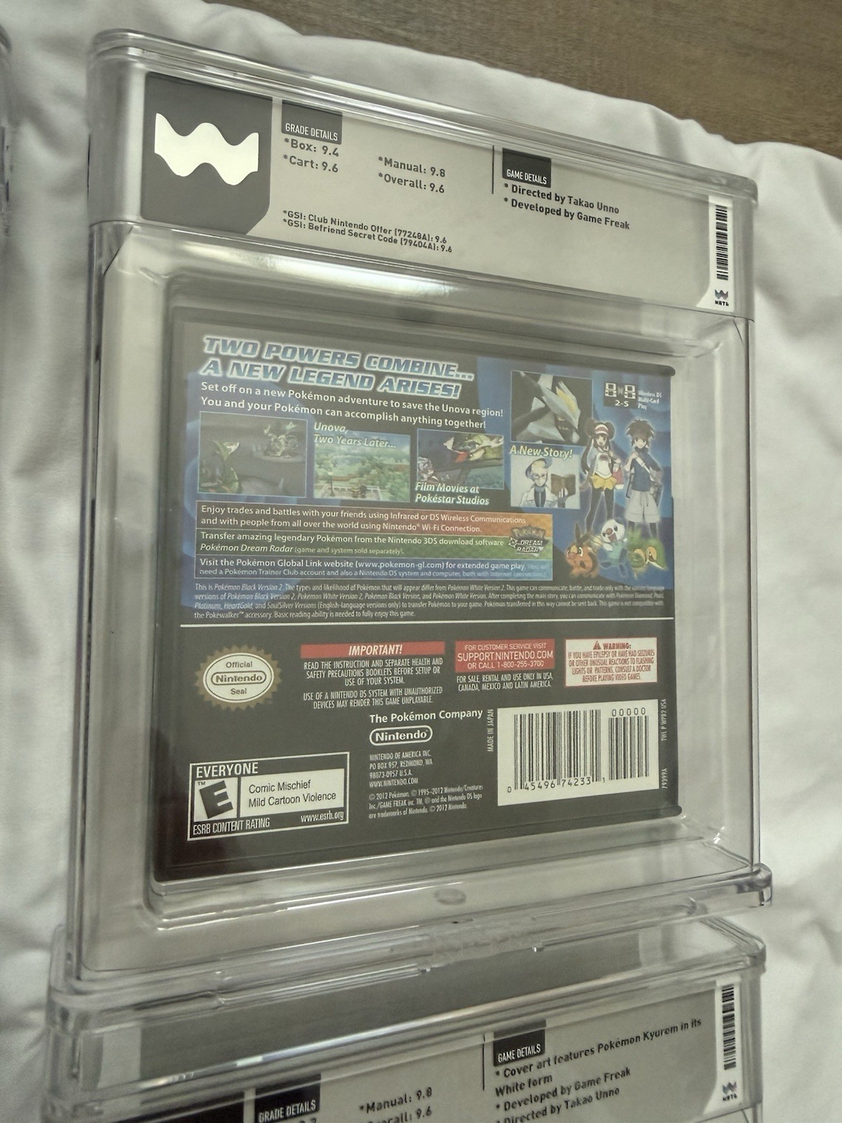 Pokemon Black, White, Black2, White2 Bonus Lot WATA CIB 9.6