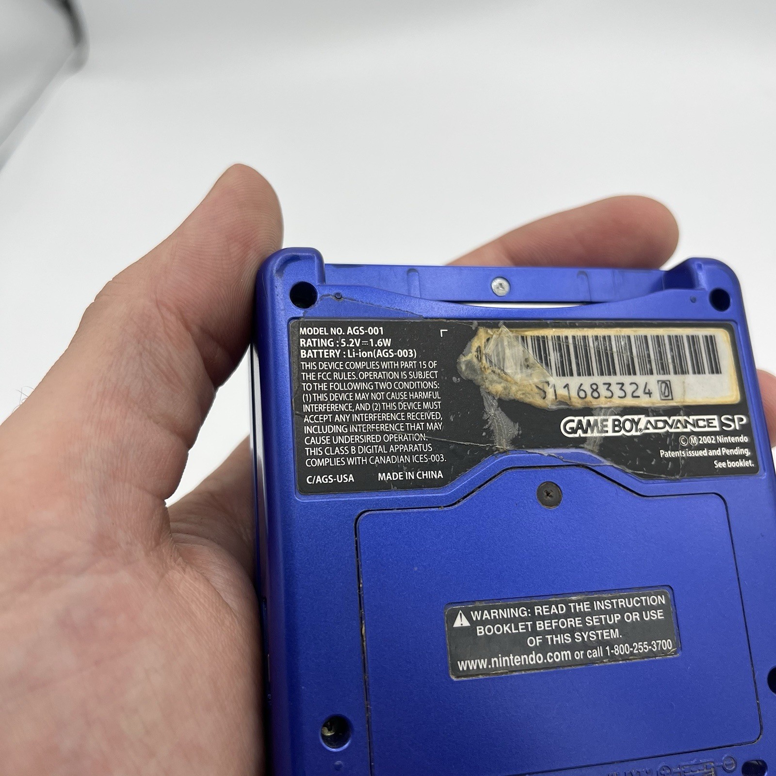 Nintendo Gameboy Advance SP AGS-001 – Cobalt Blue – Tested & Works