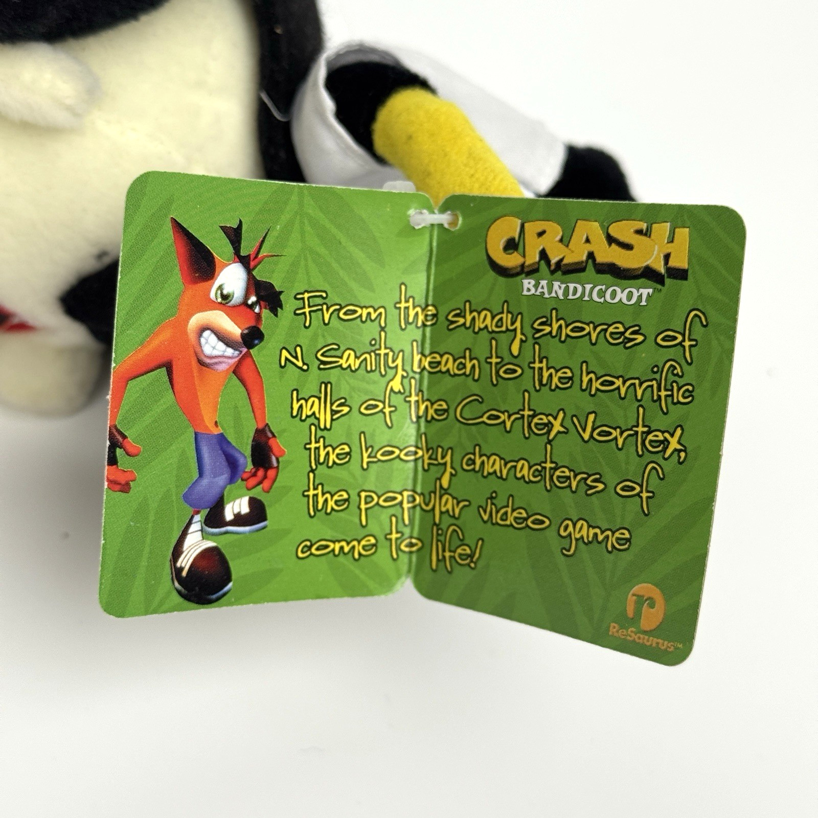 1998 ReSaurus Crash Bandicoot Dr. Neo Cortex Plush Bean Bag Keychain NWT