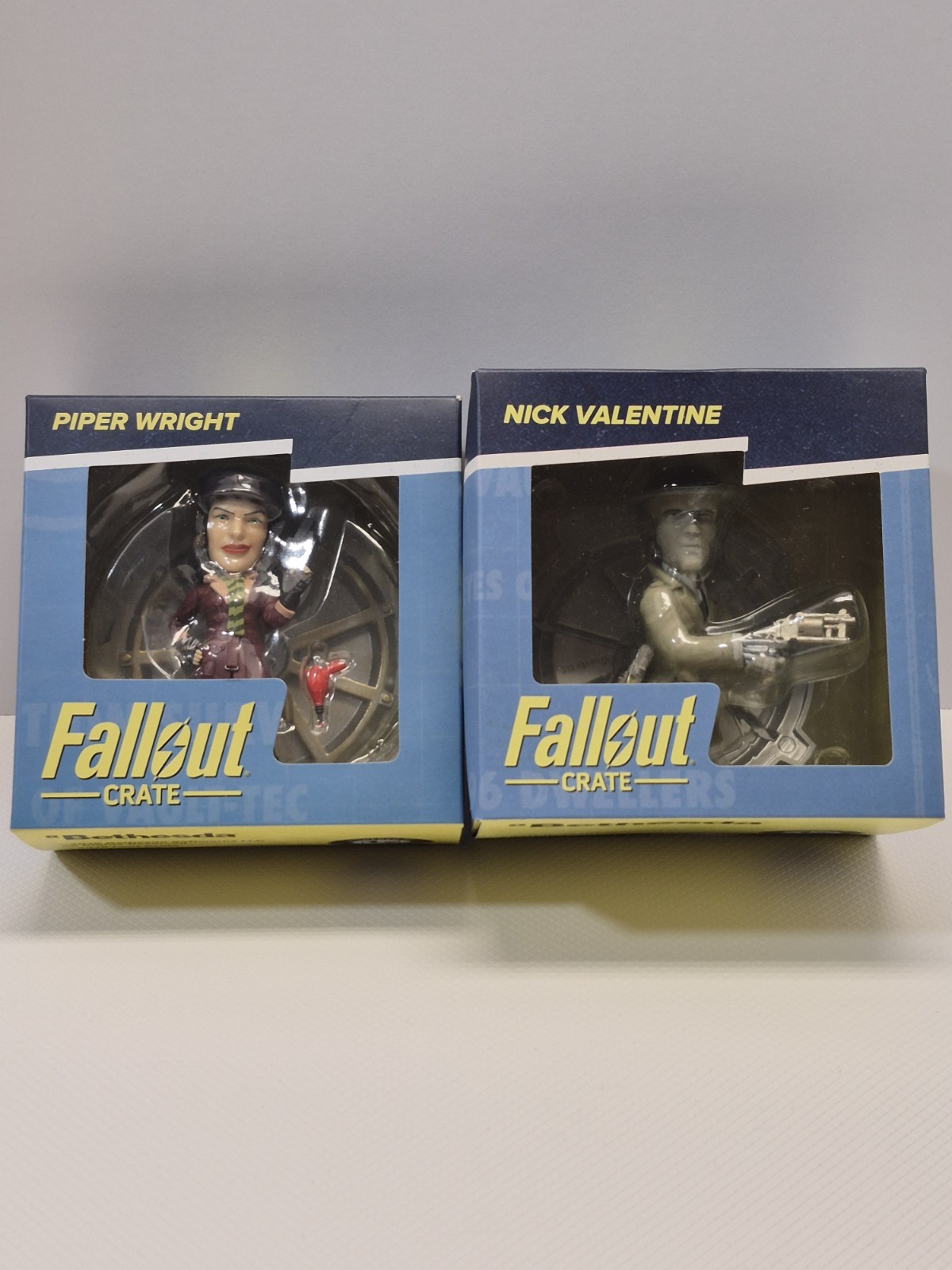 Fallout Crate Lot Nick Valentine & Piper Wright Figures NIB Loot Crate Bethesda