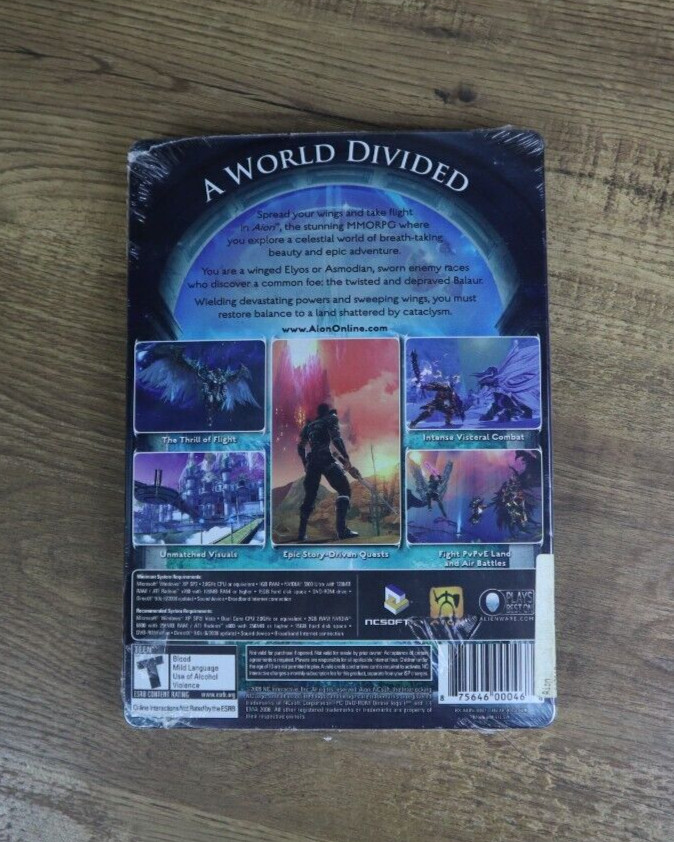 Aion – NEW, PHYSICAL STEELBOOK PC MMORPG, 2009 SEALED