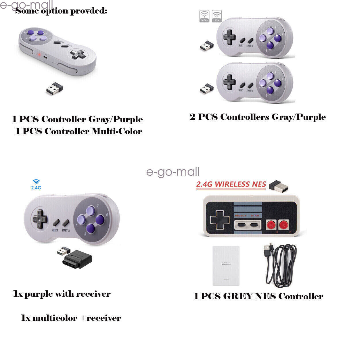 Wireless SNES Controller & USB Receiver for PC MAC Raspberry Pi Windows Computer