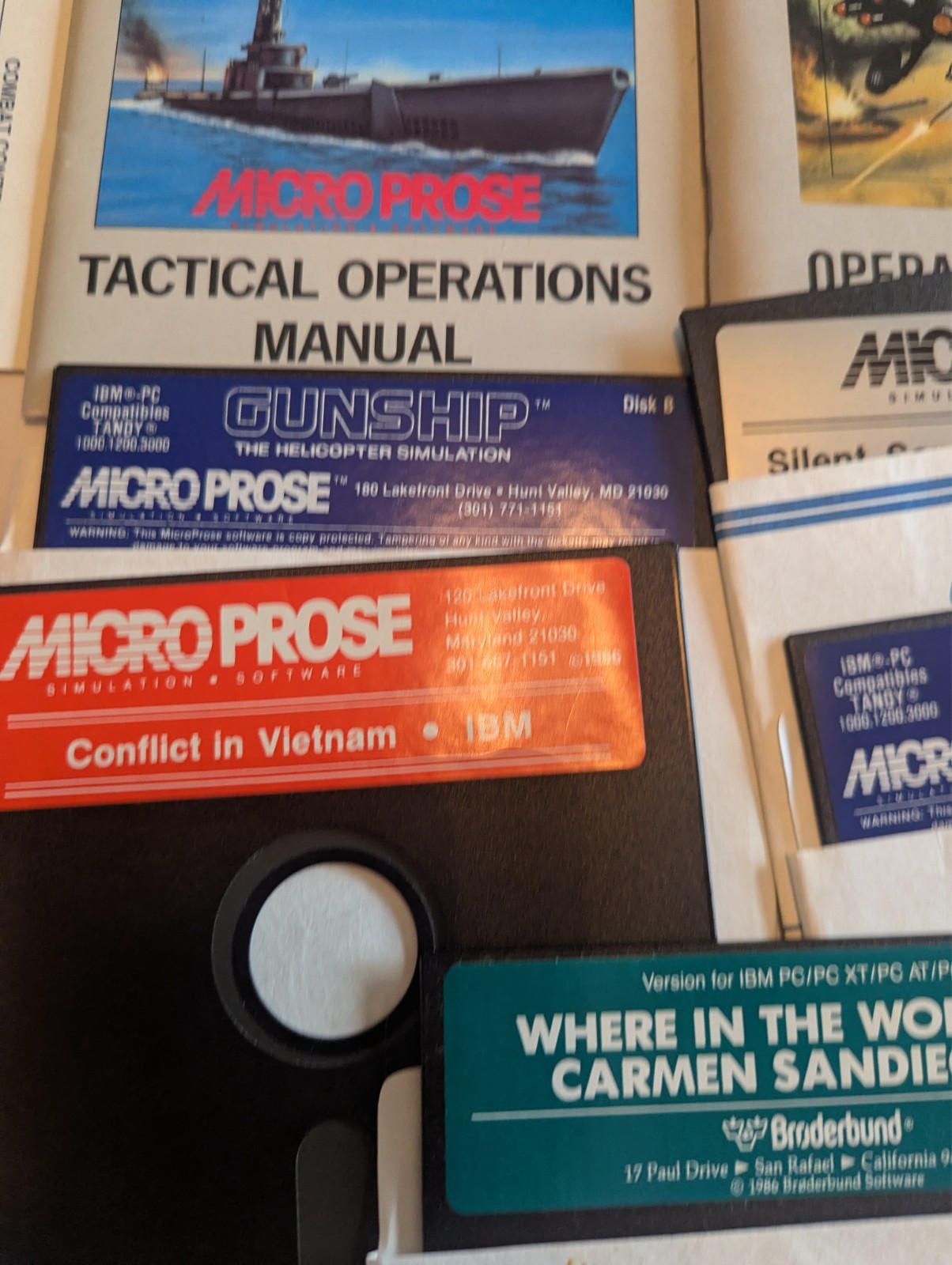 Micro Prose Games Lot Silent Service (Box) And Gunship + More – See Video