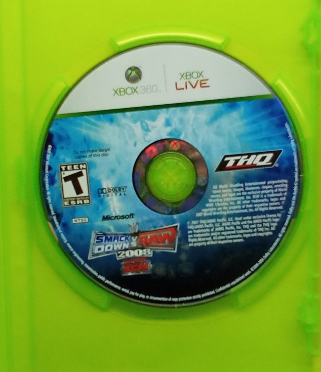 WWE SmackDown vs. Raw 2008 Featuring ECW (Xbox 360, 2007) Clean Tested Working