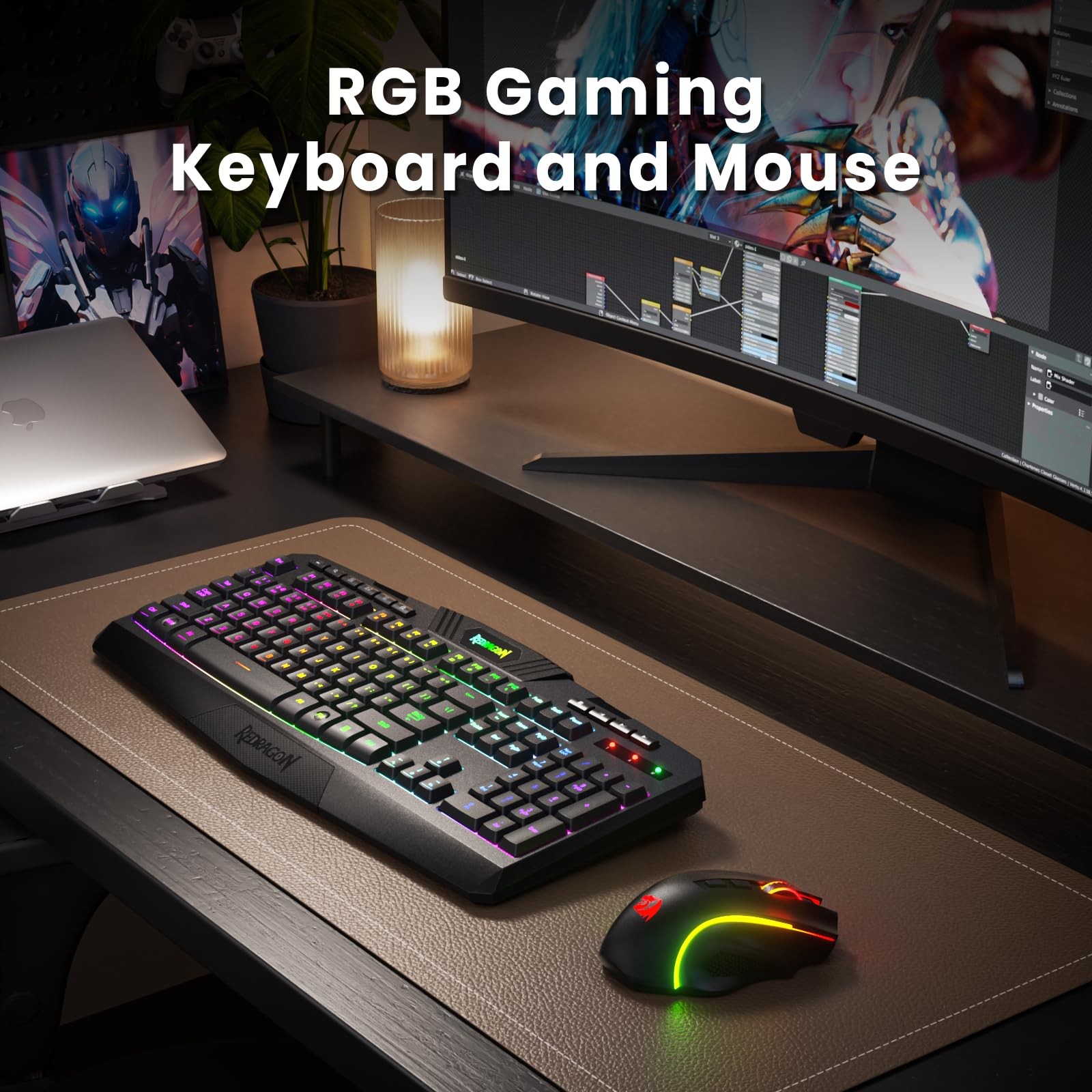 Redragon S101M-Ks Gaming Keyboard And Mouse Wireless Tri-Mode Rgb Keyboard And