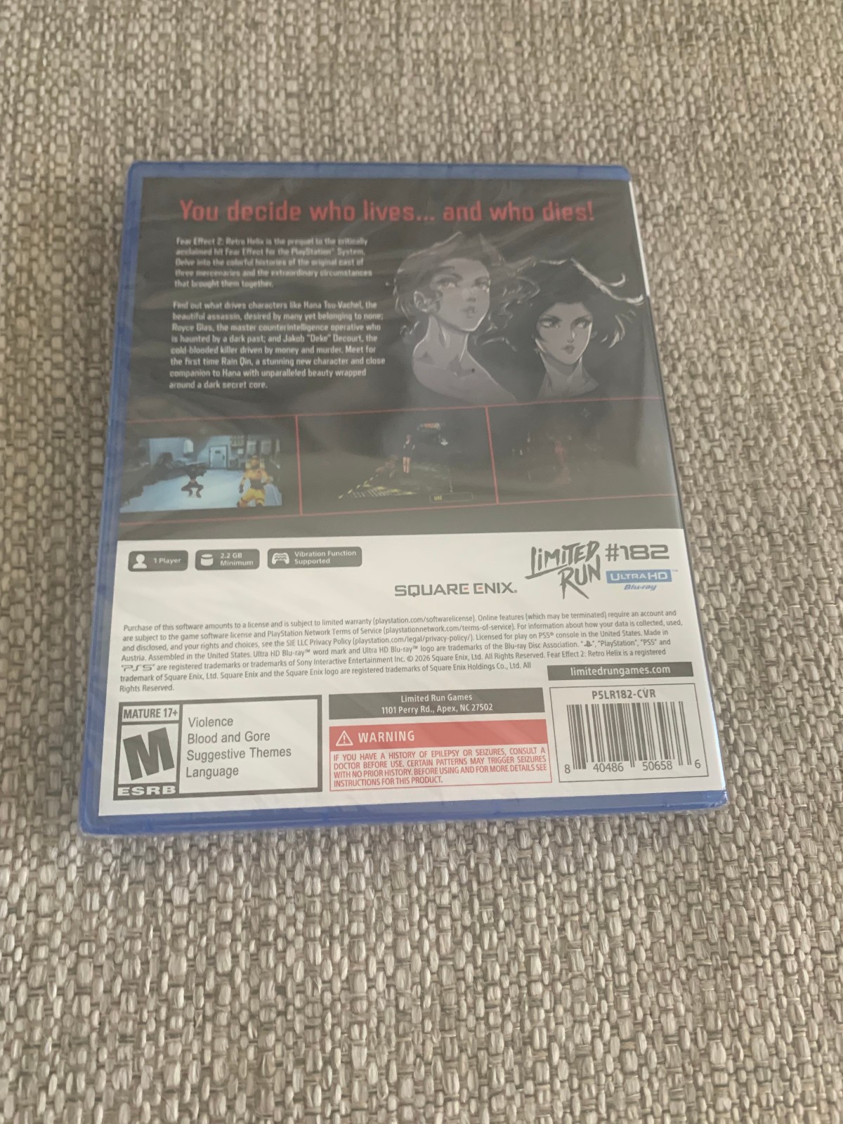 Fear Effect 2 Retro Helix PS5 Limited Run #182 Playstation 5 New Sealed