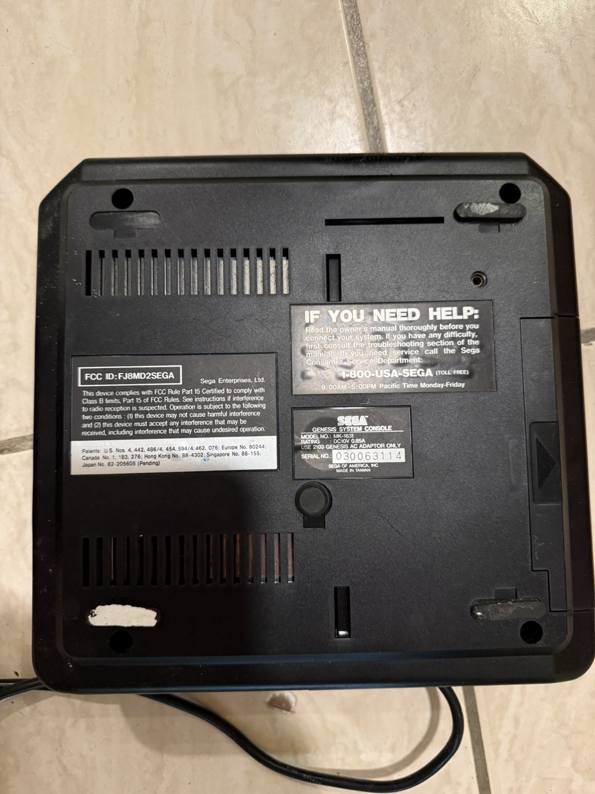 Sega Genesis Console, Used One Controller, without cords, not sure if it works