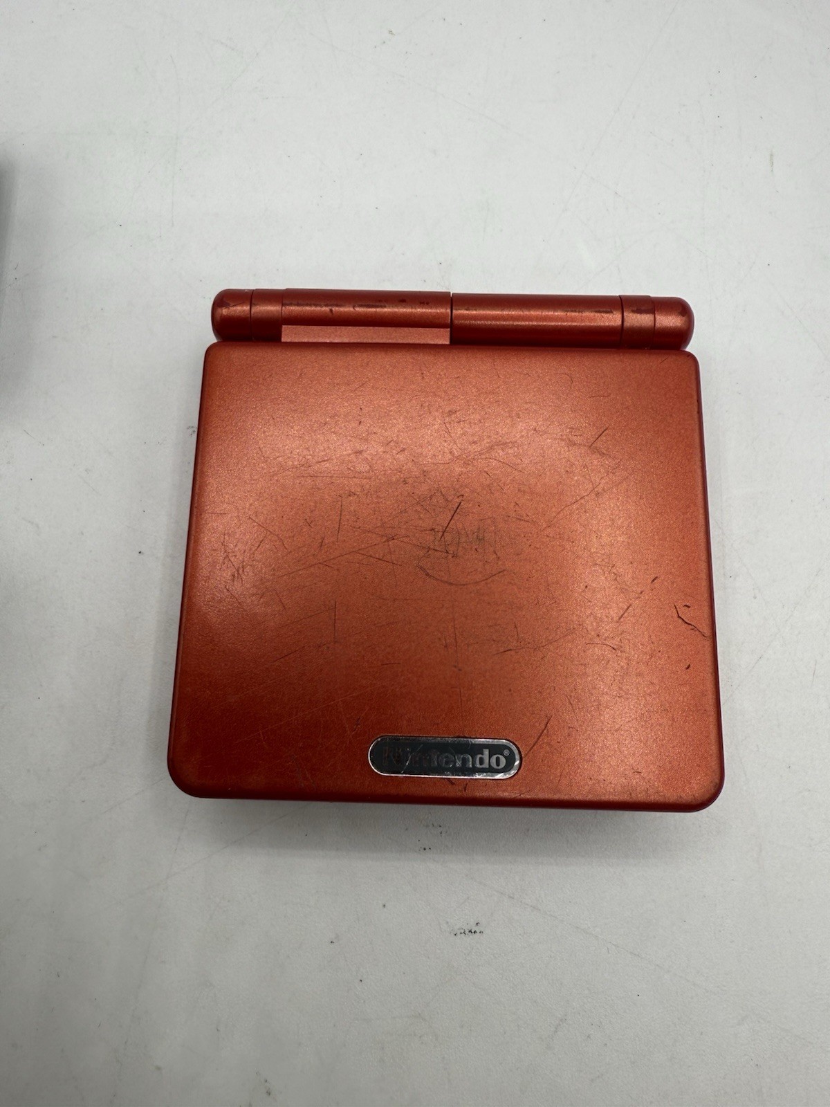 Nintendo Game Boy Advance SP AGS-001 Flame Red With Pokemon Leafgreen & Firered