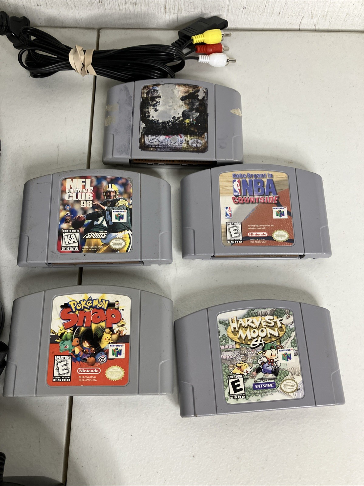 Nintendo 64 N64 Console Bundle 2 Controllers 5 Games Harvest Moon Pokemon Snap