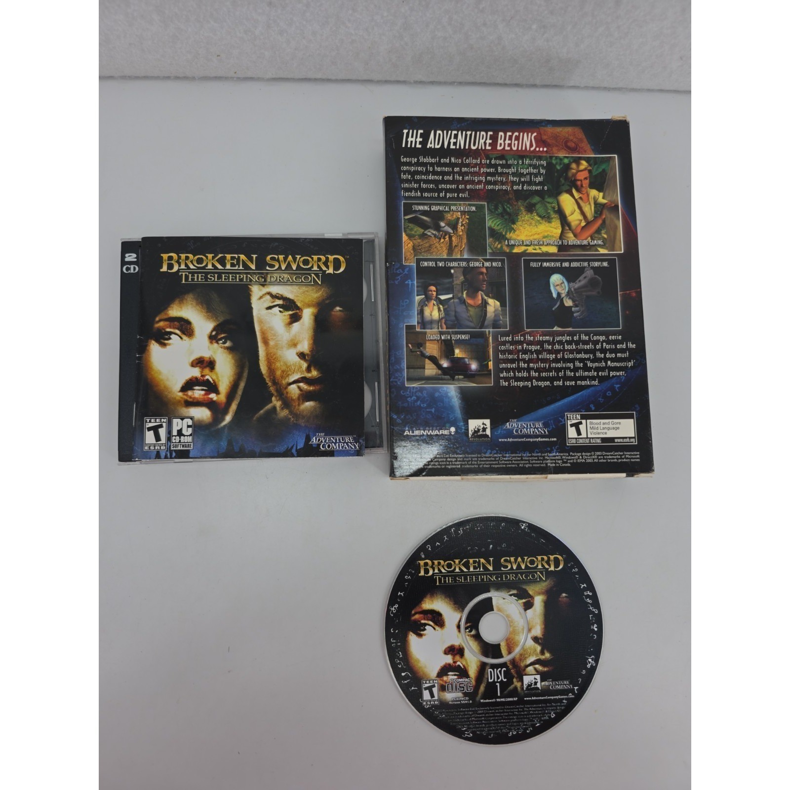 Broken Sword The Sleeping Dragon PC 2003 The Adventure Company Disc 1 only