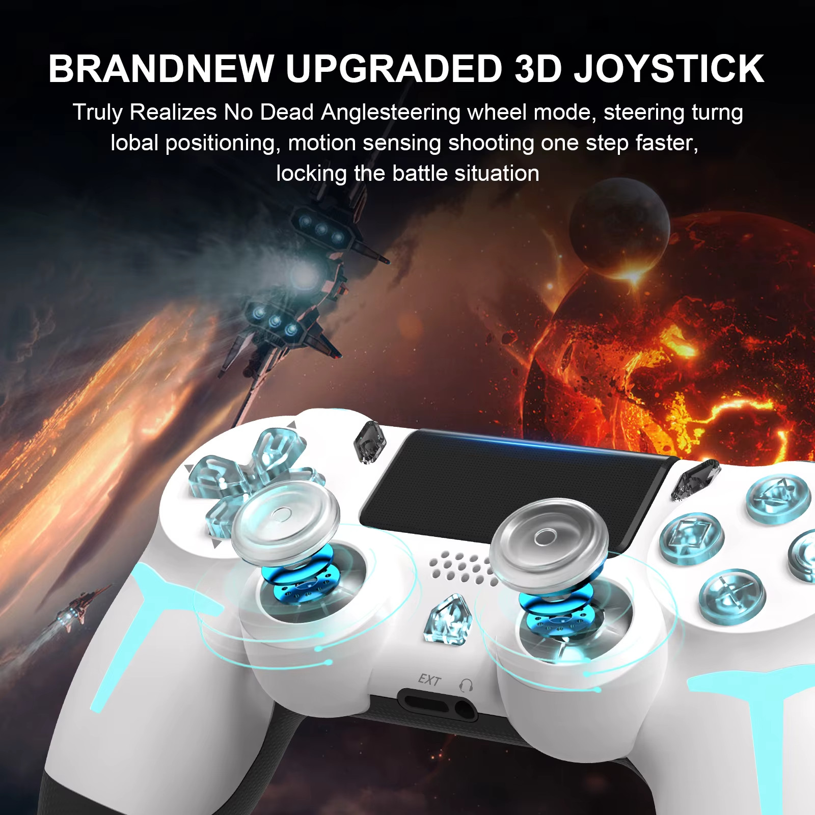 Bluetooth Wireless Gamepad Compatible With PS4 PS3 Computer PC RGB Controller