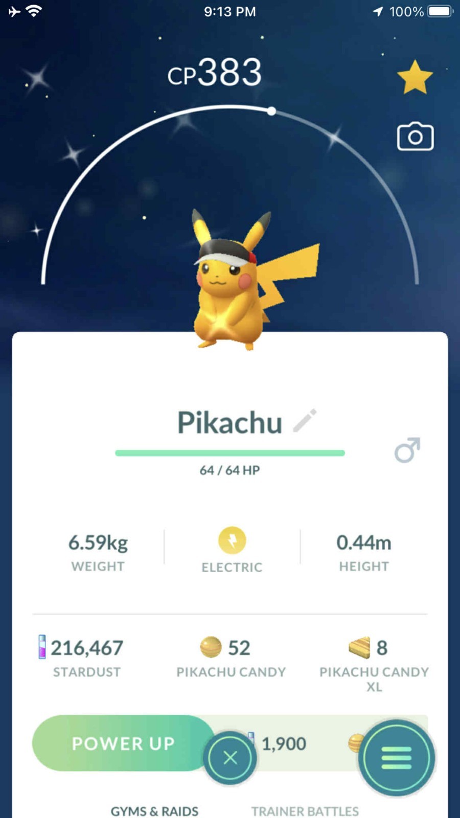 Pokemon Shiny Pikachu Wearing a Marathon Visor GO – TRA’DE – Read Description