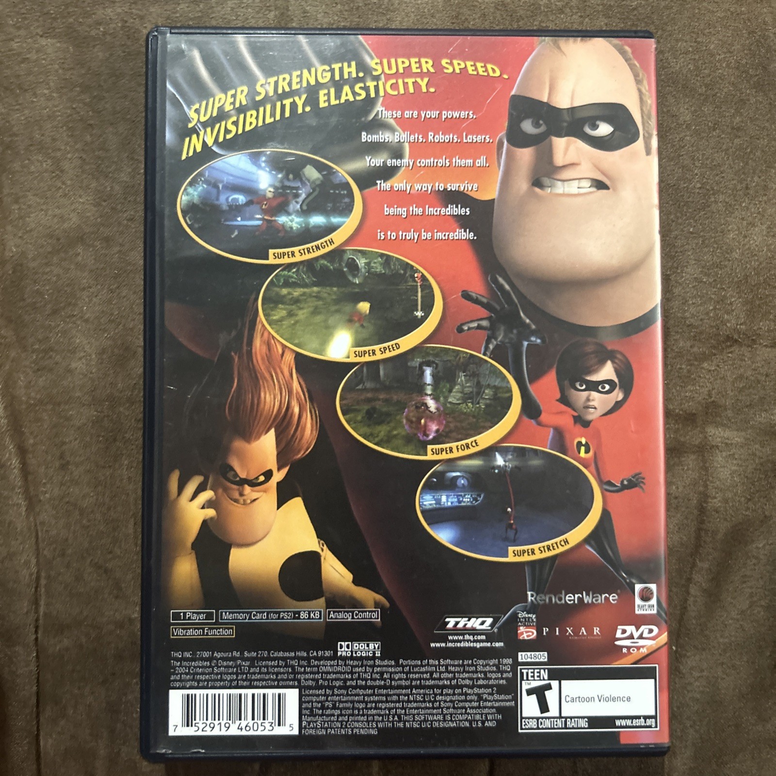 The Incredibles (Sony PlayStation 2, 2004) Tested Working