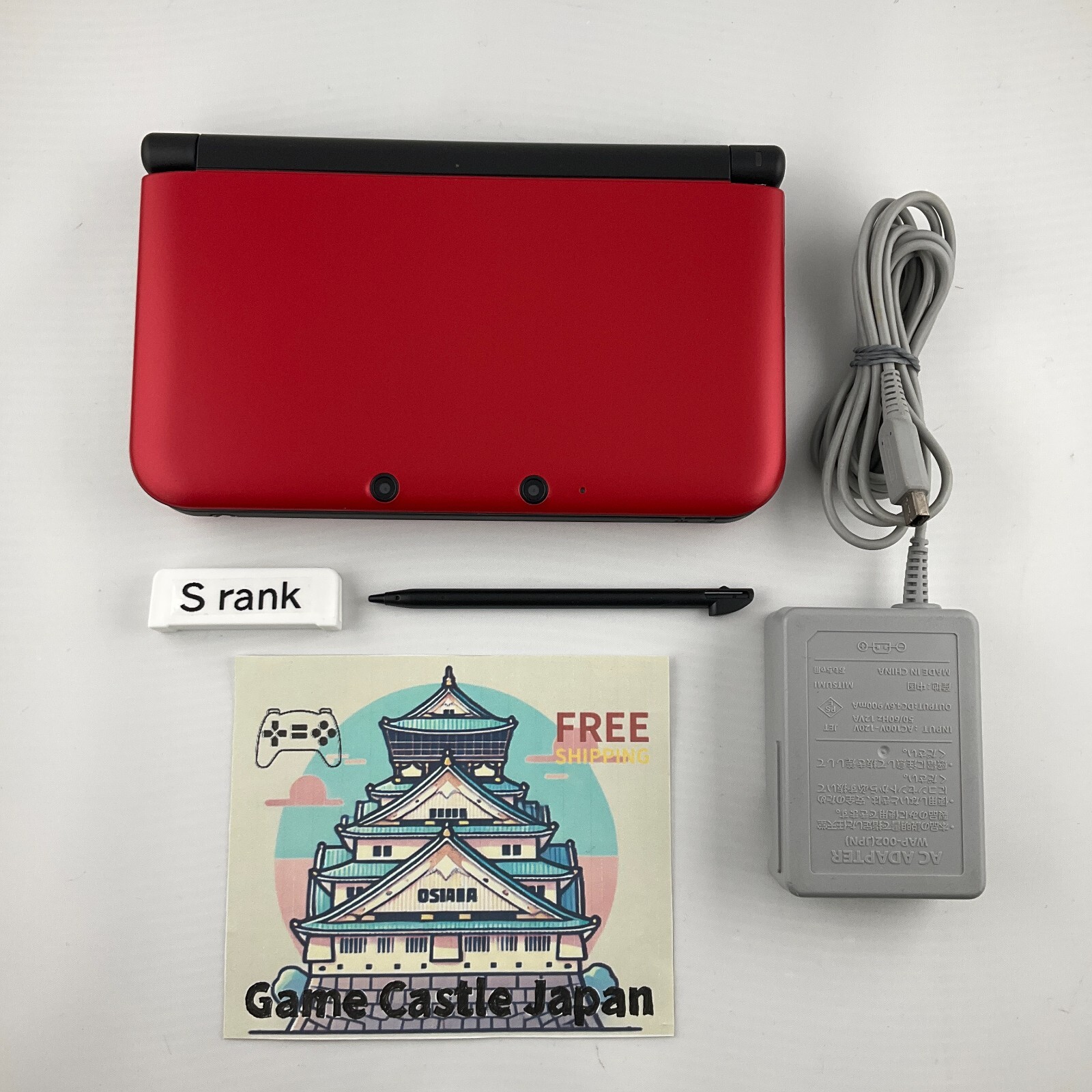 [S-rank] Nintendo 3DS LL XL console Red Black with Charger/Stylus