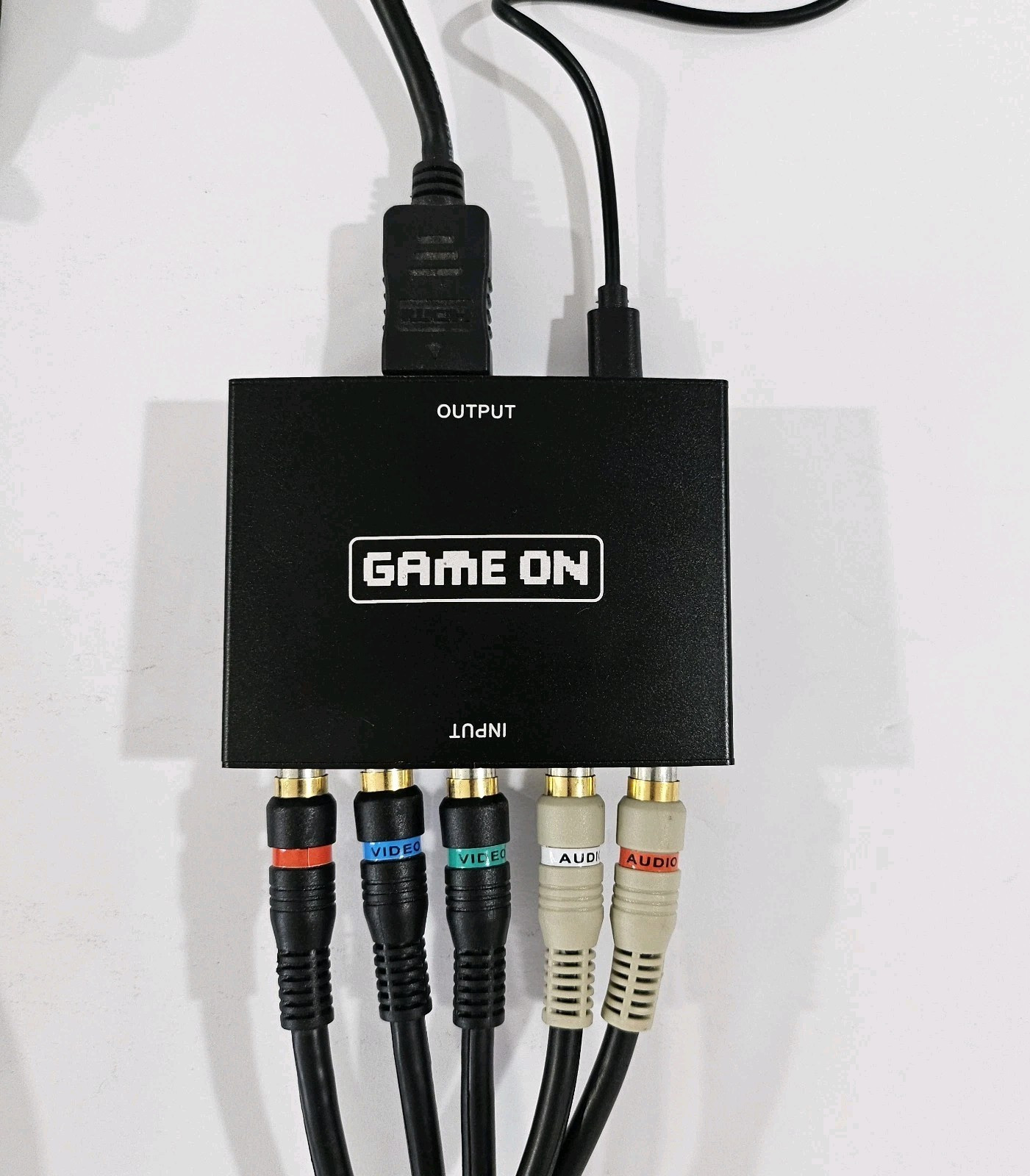 Game On Component to HDMI Converter + RCA Cables Lot Retro Gaming PS2 Wii Xbox