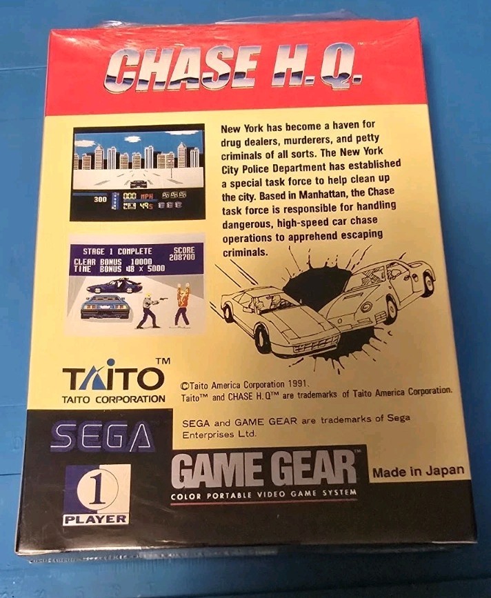 Sega Game Gear Chase HQ Factory Shipping Case Pack Box Lot of 4 Sealed Games