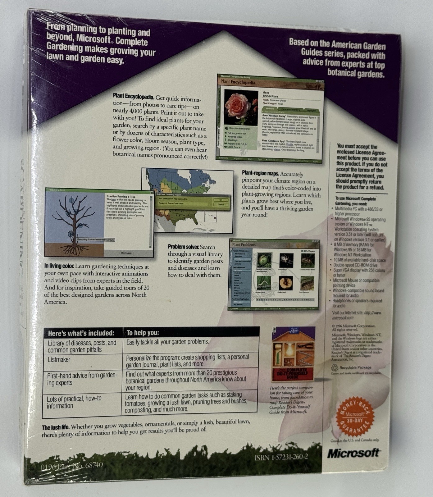 Vintage Microsoft Home Complete Gardening Big Box PC Windows 95 CD-ROM Sealed