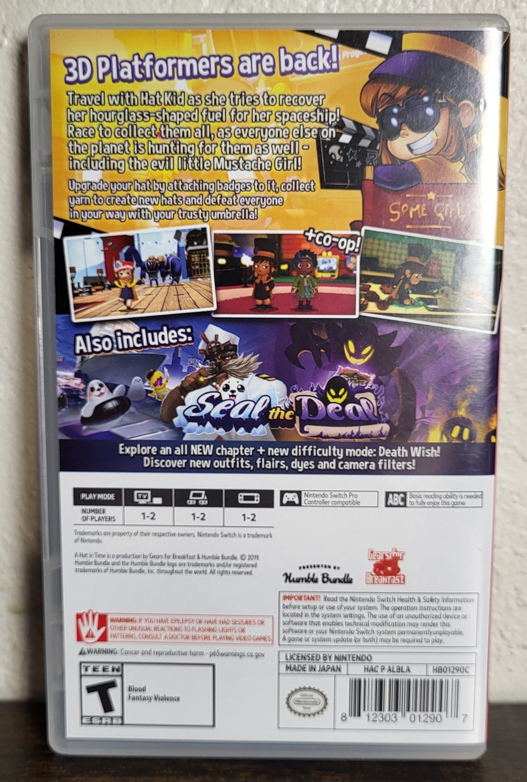 A Hat in Time Nintendo Switch + Fangamer Shirt & Sticker