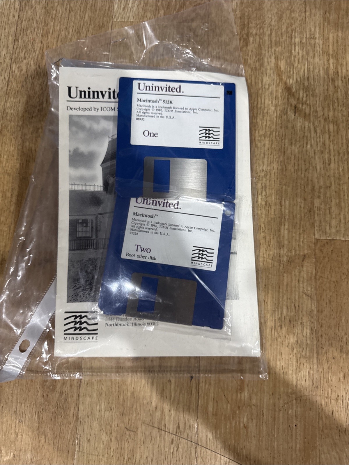 Uninvited Macintosh 1986 Mindscape Portfolio Folder Edition 3.5 DISKS – ICOM Mac