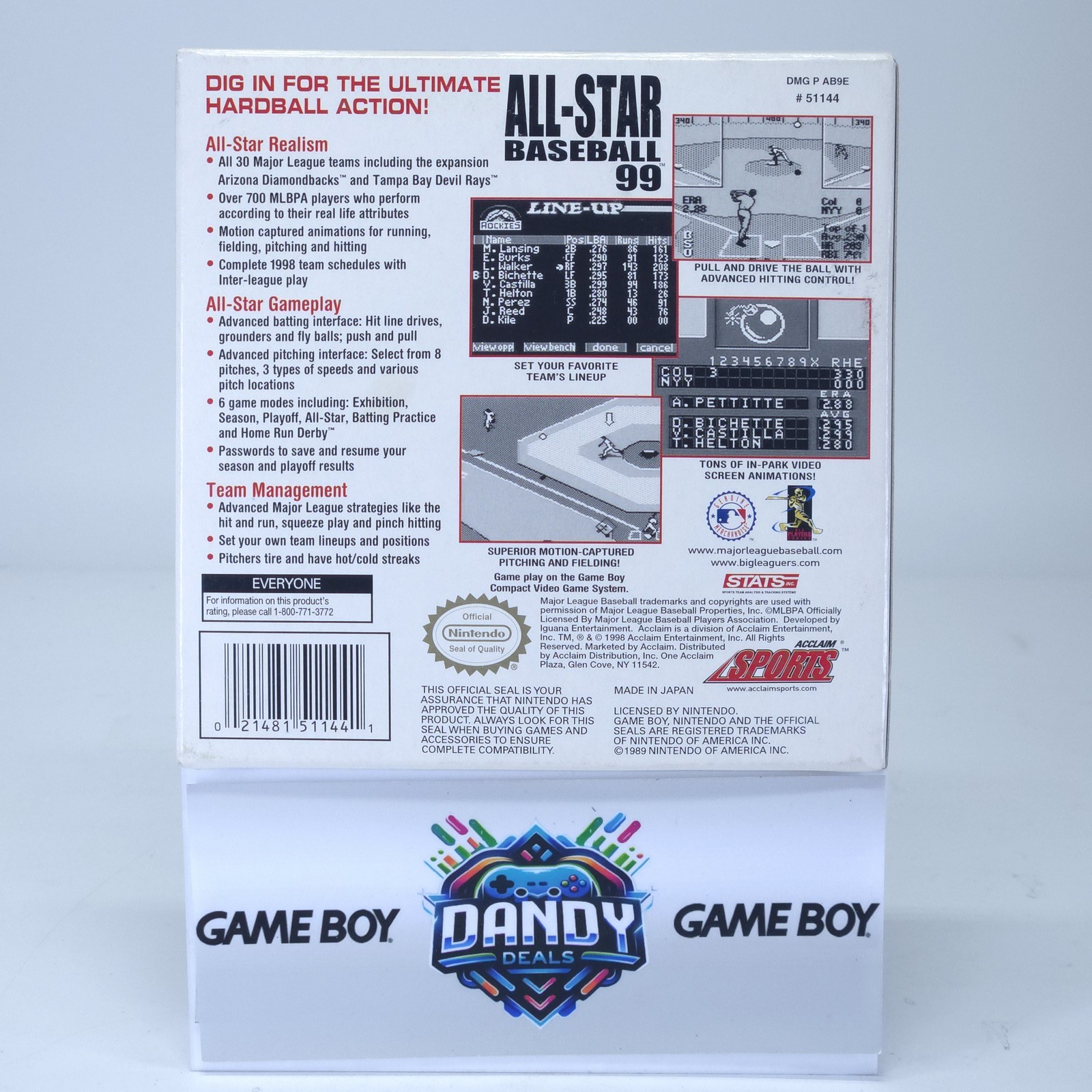 All-Star Baseball 99 GB W/ Poster + Manual + Inserts – GameBoy