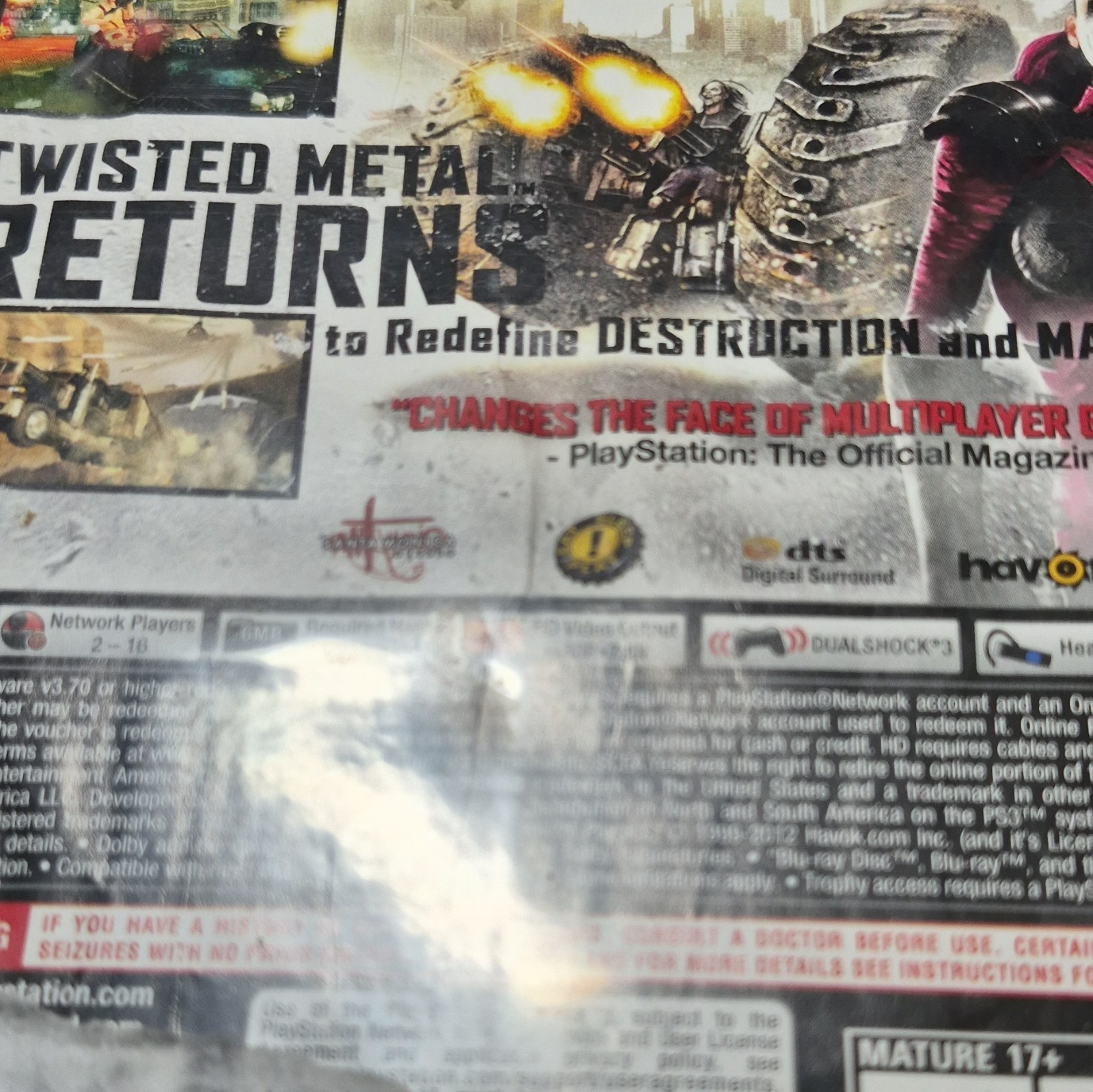 Sony Twisted Metal Limited Edition PS3 2012 Multiplayer Manual M NTSC-U/C